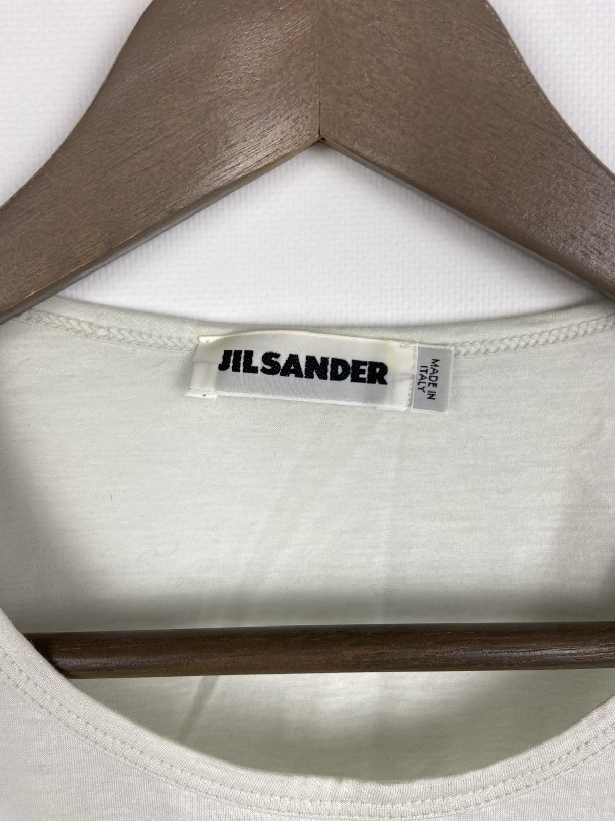 Jil Sander Jil Sander Women's Cream Crew Neck T-Shirt Sz S Size S / US 4 / IT 40 - 3 Thumbnail
