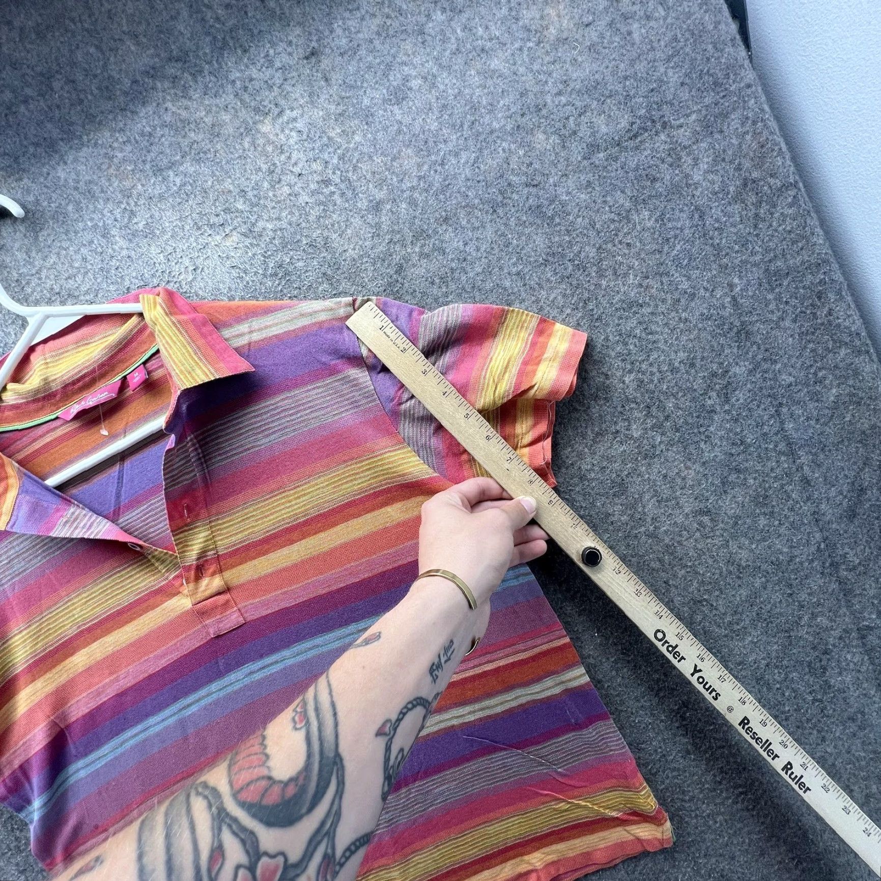 Robert Graham Robert Graham Polo Shirt Mens Medium Multicolor Stripe Short Sleeve Casual Wear RARE Size US M / EU 48-50 / 2 - 2 Thumbnail