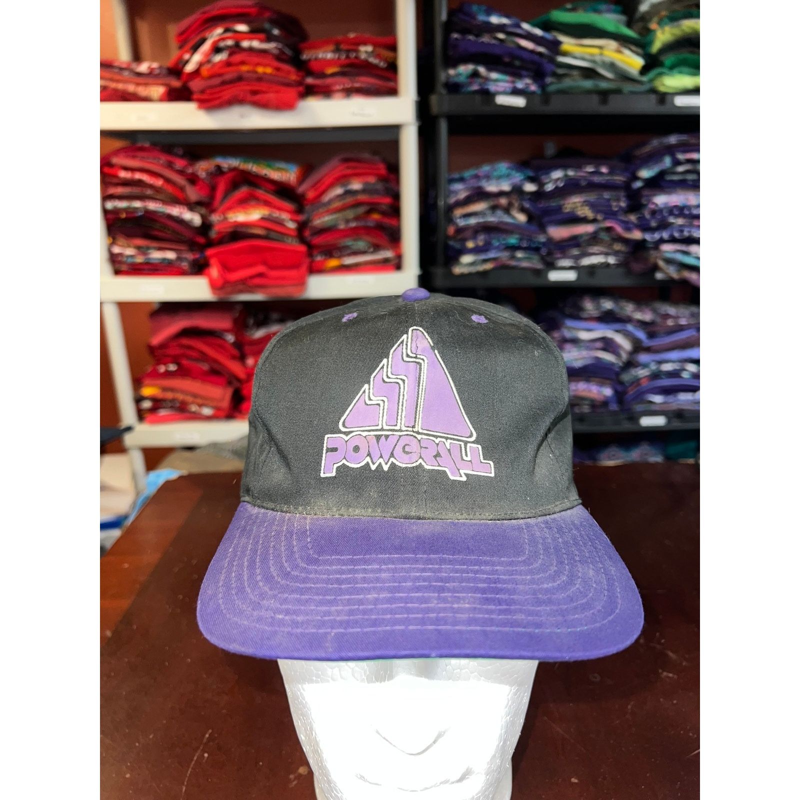 Vintage Vintage Powerall Hat Purple Black Snapback Cap 90s 1990s OS Size ONE SIZE - 1 Thumbnail
