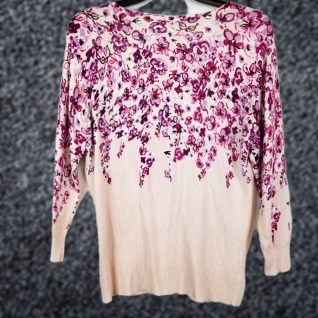 Pinko Roz & Ali Cardigan Medium Pink Floral Button Front 3/4 Sleeve Cottagecore Womens Size M / US 6-8 / IT 42-44 - 1 Thumbnail