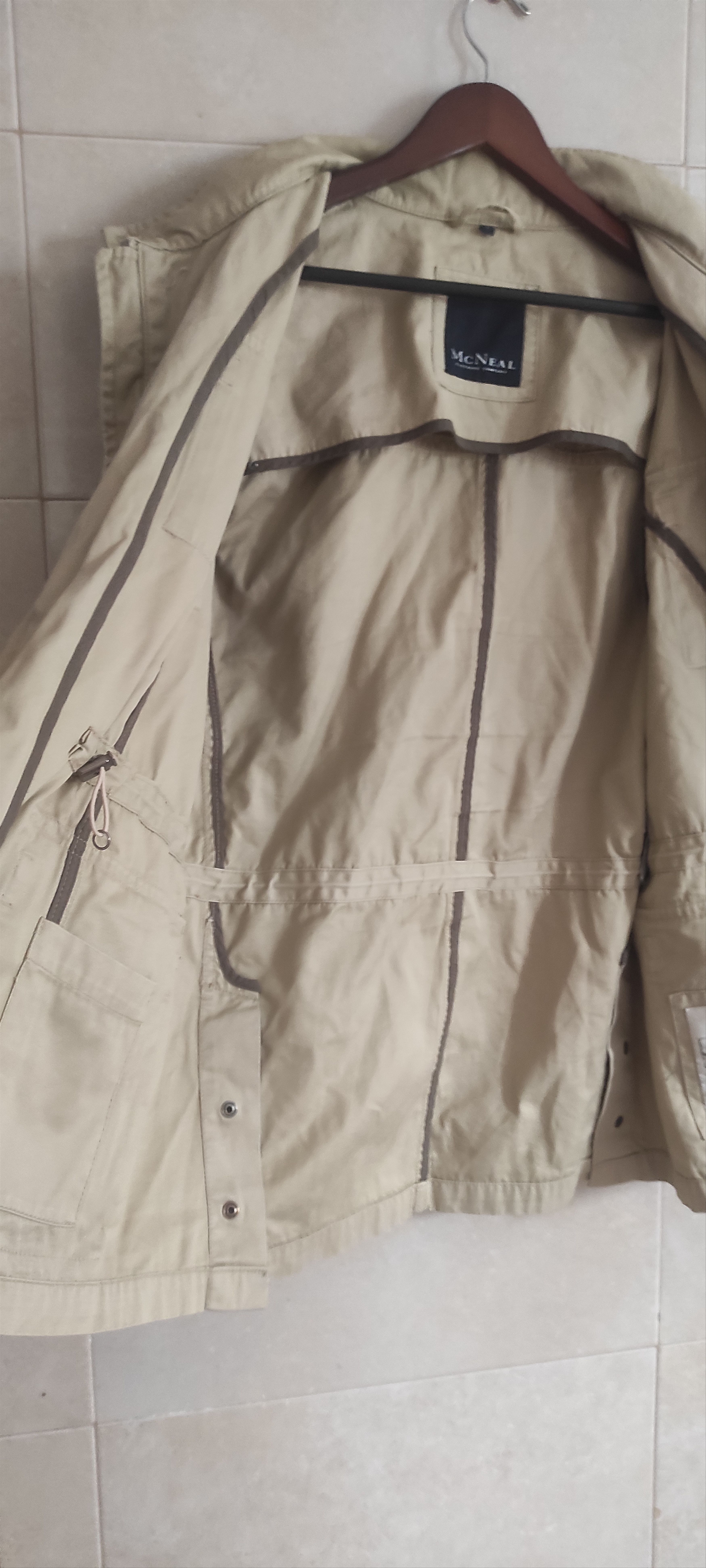 Other McNeal Men Beige Classic Hooded Safari Jacket Zipped Pockets Size US L / EU 52-54 / 3 - 17 Thumbnail