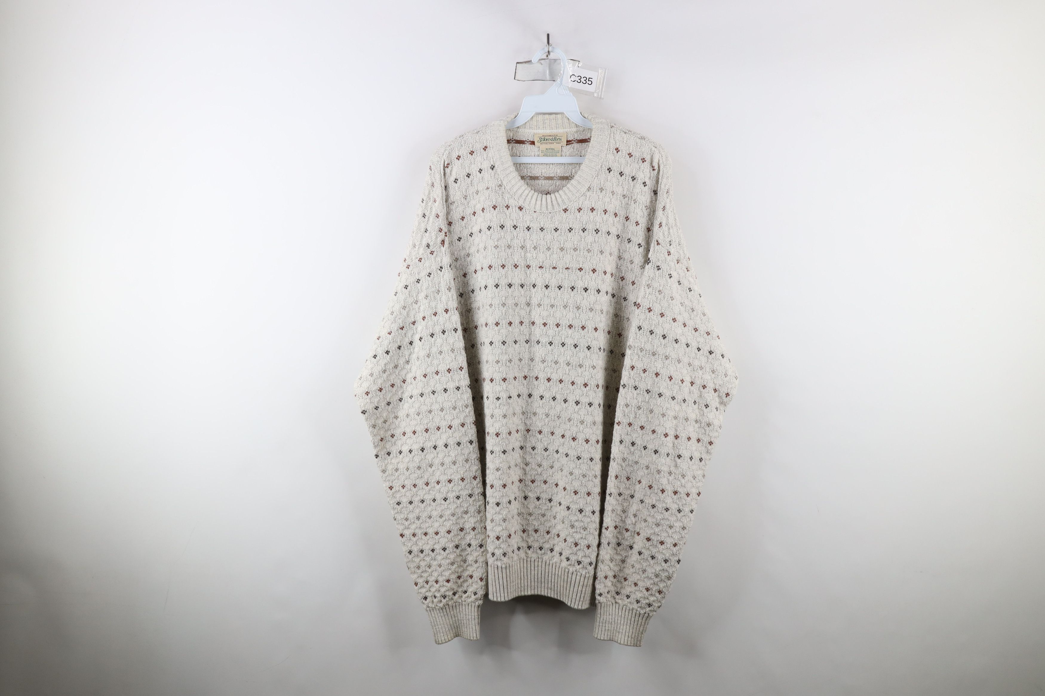 Vintage Vintage 90s Streetwear Geometric Knit Crewneck Dad Sweater Size US XL / EU 56 / 4 - 1 Thumbnail
