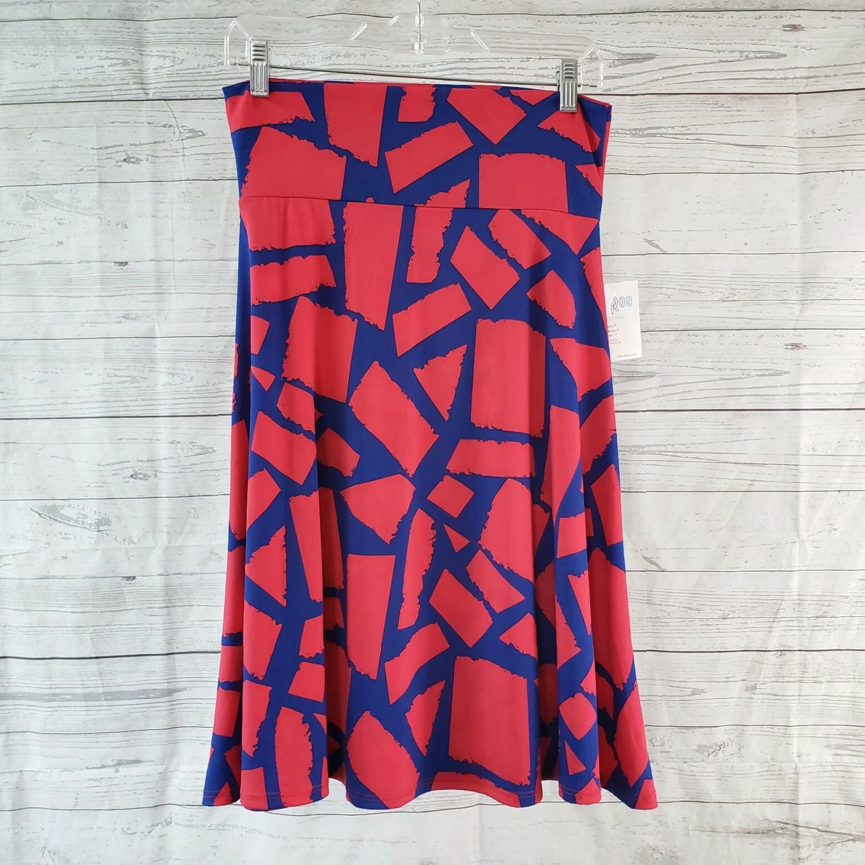 Vintage VINTAGE LuLaRoe Womens Skirt (Azure) Sz Small Red Blue Pull On Knee Length A-Line Polyester Blend Womens Size 28" / US 6 / IT 42 - 2 Thumbnail
