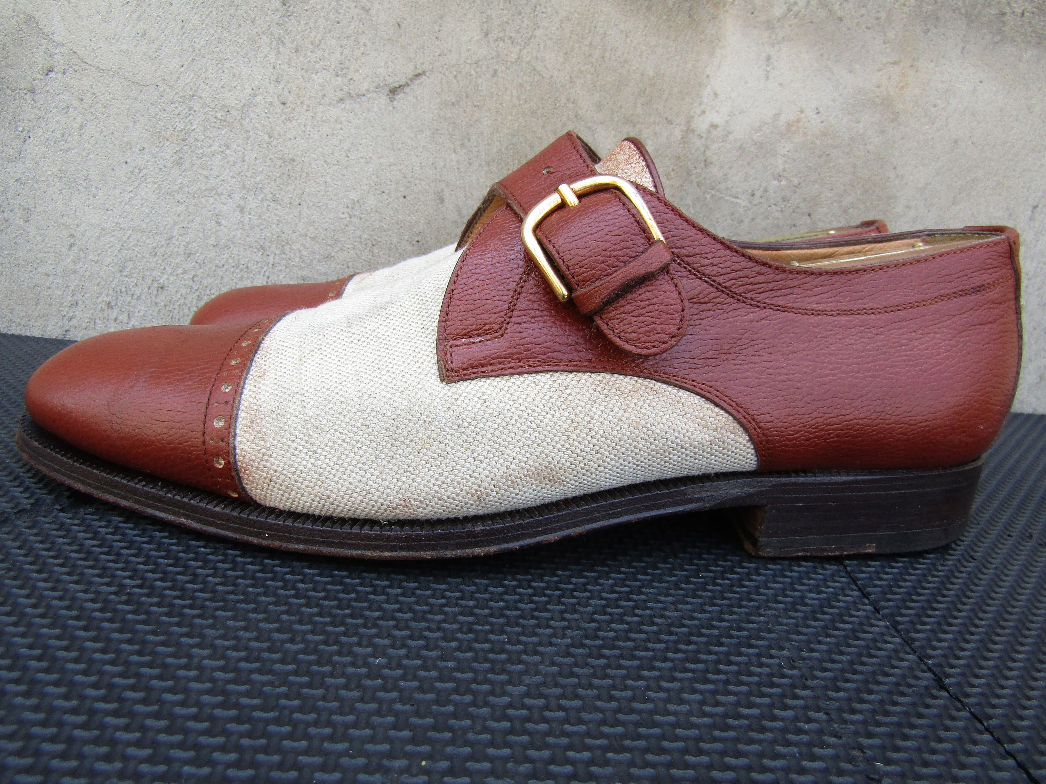 Bally BALLY SEXTON LOAFERS LEATHER & CANVAS MONK STRAP Size US 9 / EU 42 - 7 Thumbnail