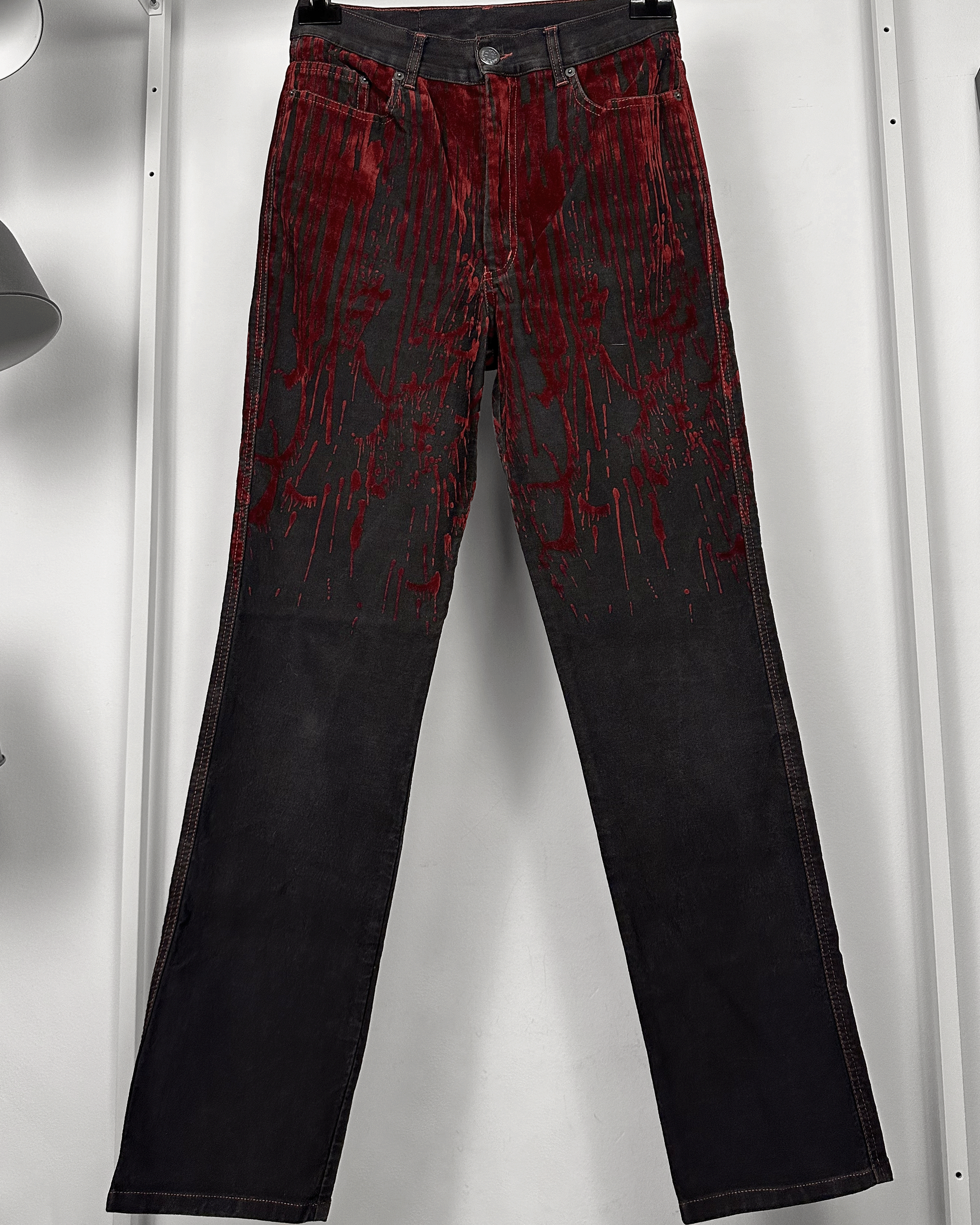 Jean Paul Gaultier Jean Paul Gaultier Velour Blood Drip Jeans Size US 30 / EU 46 - 3 Thumbnail