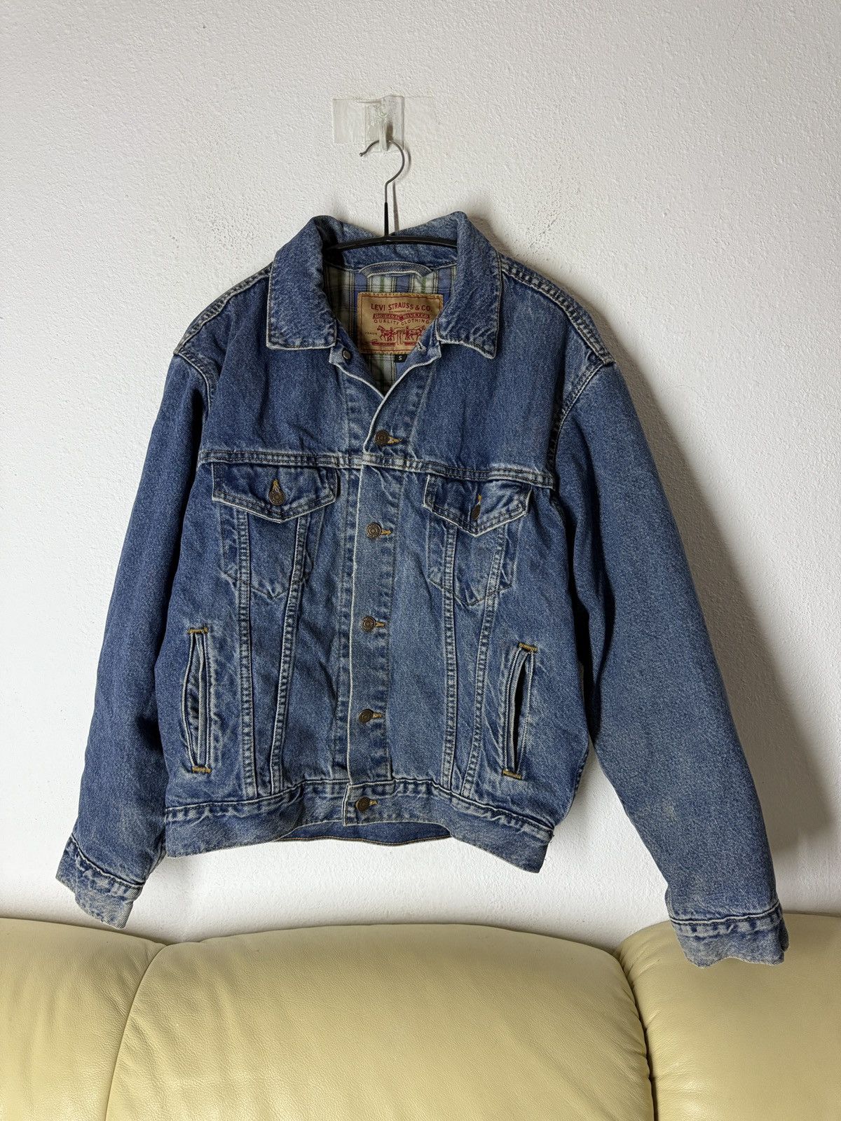 Levi's Vintage 1989 Levi's Denim Jacket Flennel Lined made in USA Size US S / EU 44-46 / 1 - 1 Thumbnail