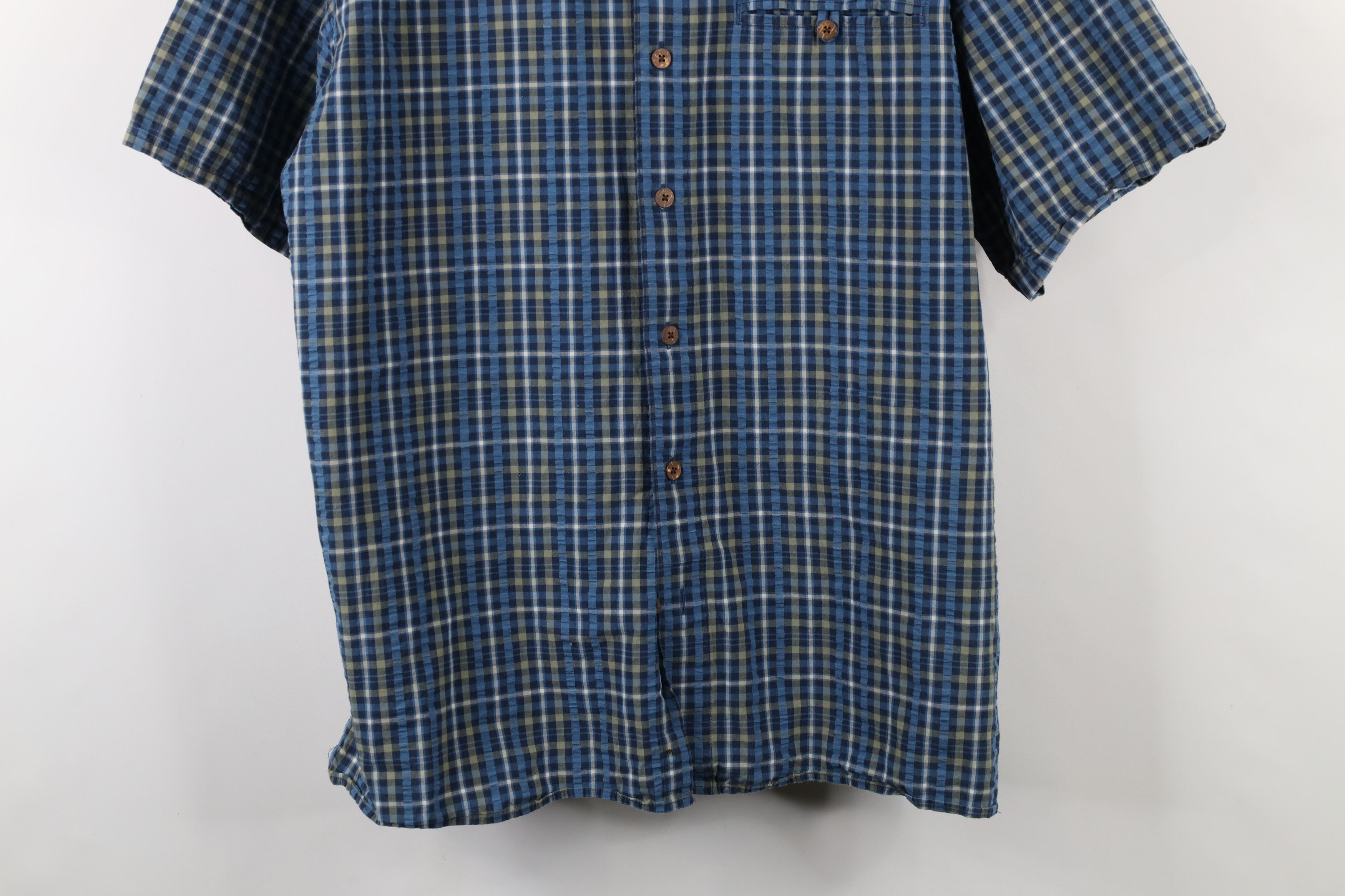 L.L. Bean × Vintage Vintage LL Bean Seersucker Short Sleeve Button Shirt Size US L / EU 52-54 / 3 - 3 Thumbnail