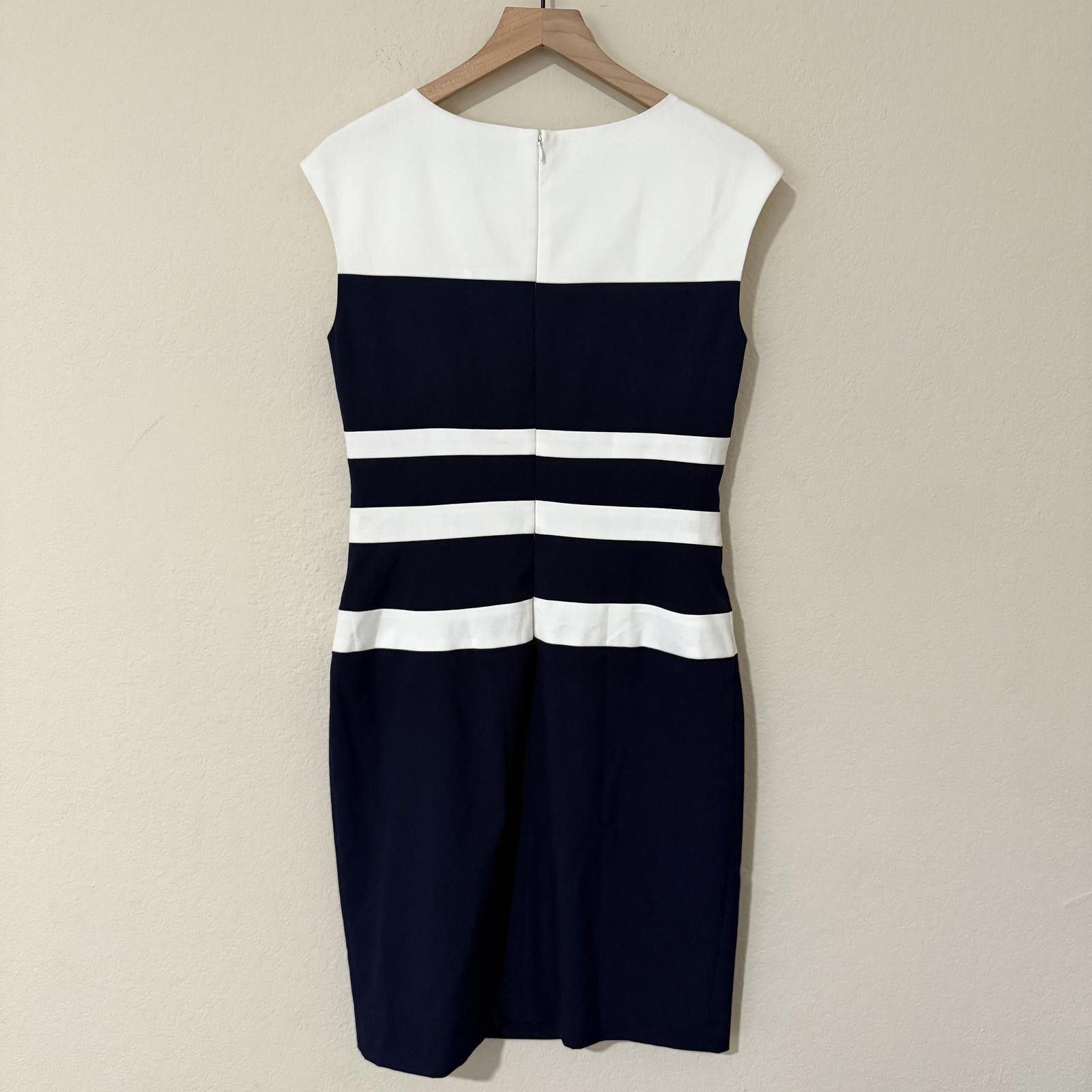 Polo Ralph Lauren Ralph Lauren Dress Women's 8 Navy White Striped Knee Length Size M / US 6-8 / IT 42-44 - 4 Thumbnail