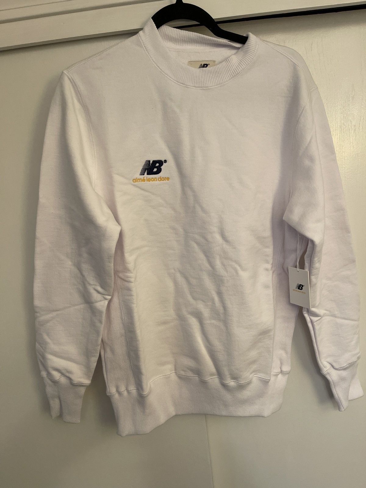 Image of NWT Aime Leon Dore x New Balance Sweatshirt Small White, Men's