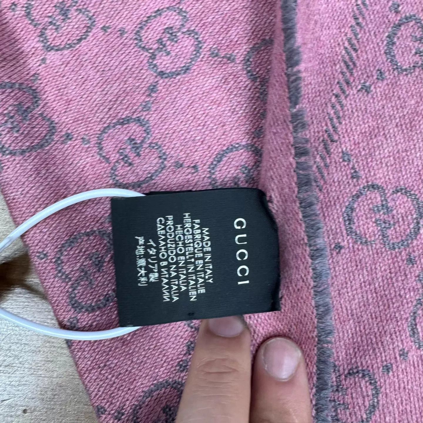Gucci Gucci black & pink color blocked scarf Size ONE SIZE - 8 Thumbnail