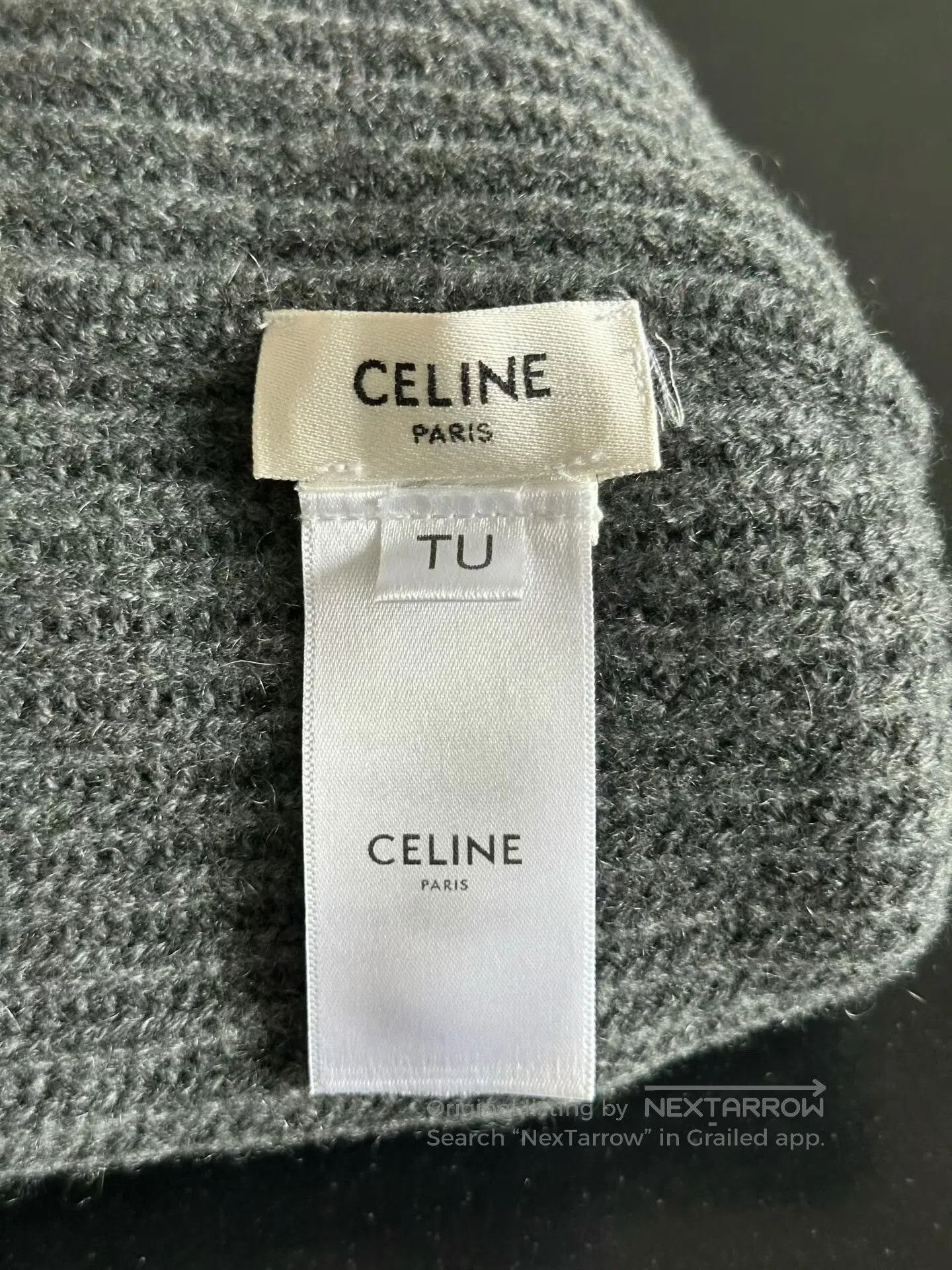 Celine Celine Dark Gray Cashmere Beanie. Size ONE SIZE - 2 Thumbnail