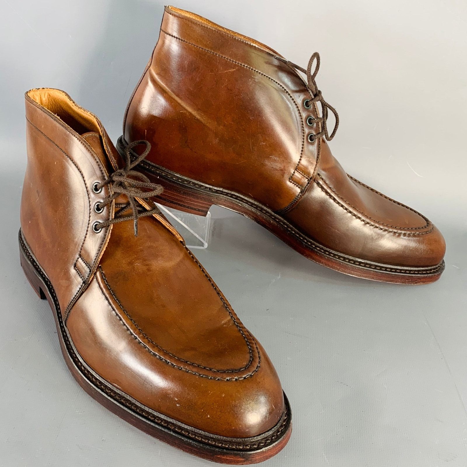Ralph Lauren RALPH LAUREN Gifford Cordovan Leather Lace-Up Ankle Boots Size US 10.5 / EU 43-44 - 1 Thumbnail