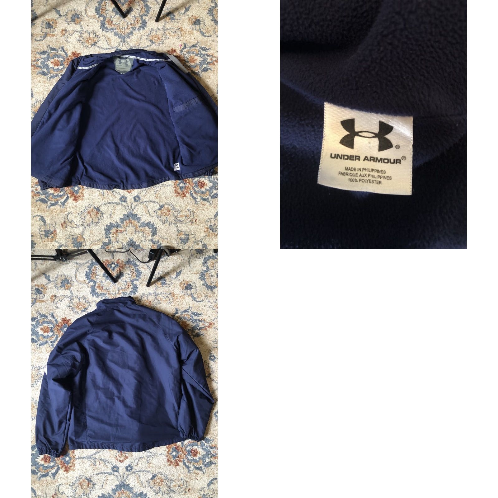 Under Armour UA UNDER ARMOUR MEN Performance JACKET FULL ZIP L NAVY BLUE FLEECE LINED Size US L / EU 52-54 / 3 - 8 Thumbnail