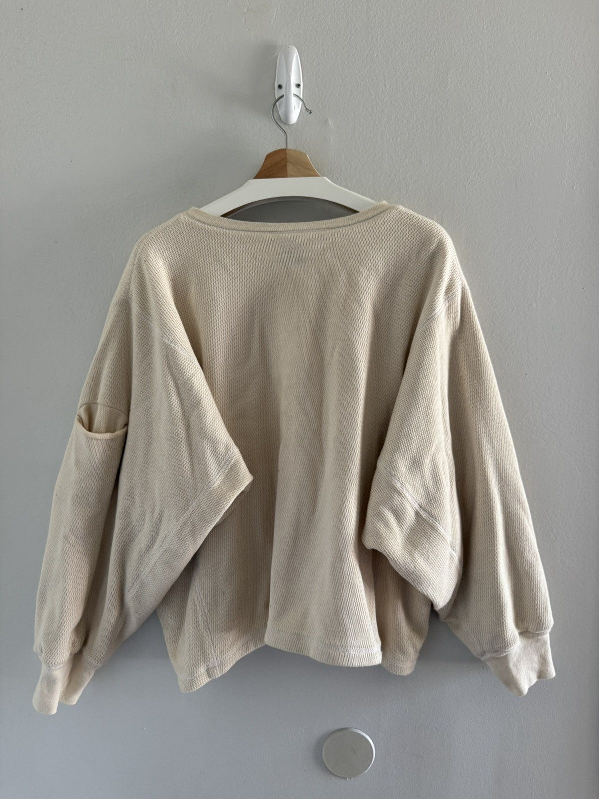 Kanye West SAMPLE Yeezy Season 7 Double Layer Thermal Upcycled Crewneck Size US L / EU 52-54 / 3 - 15 Thumbnail