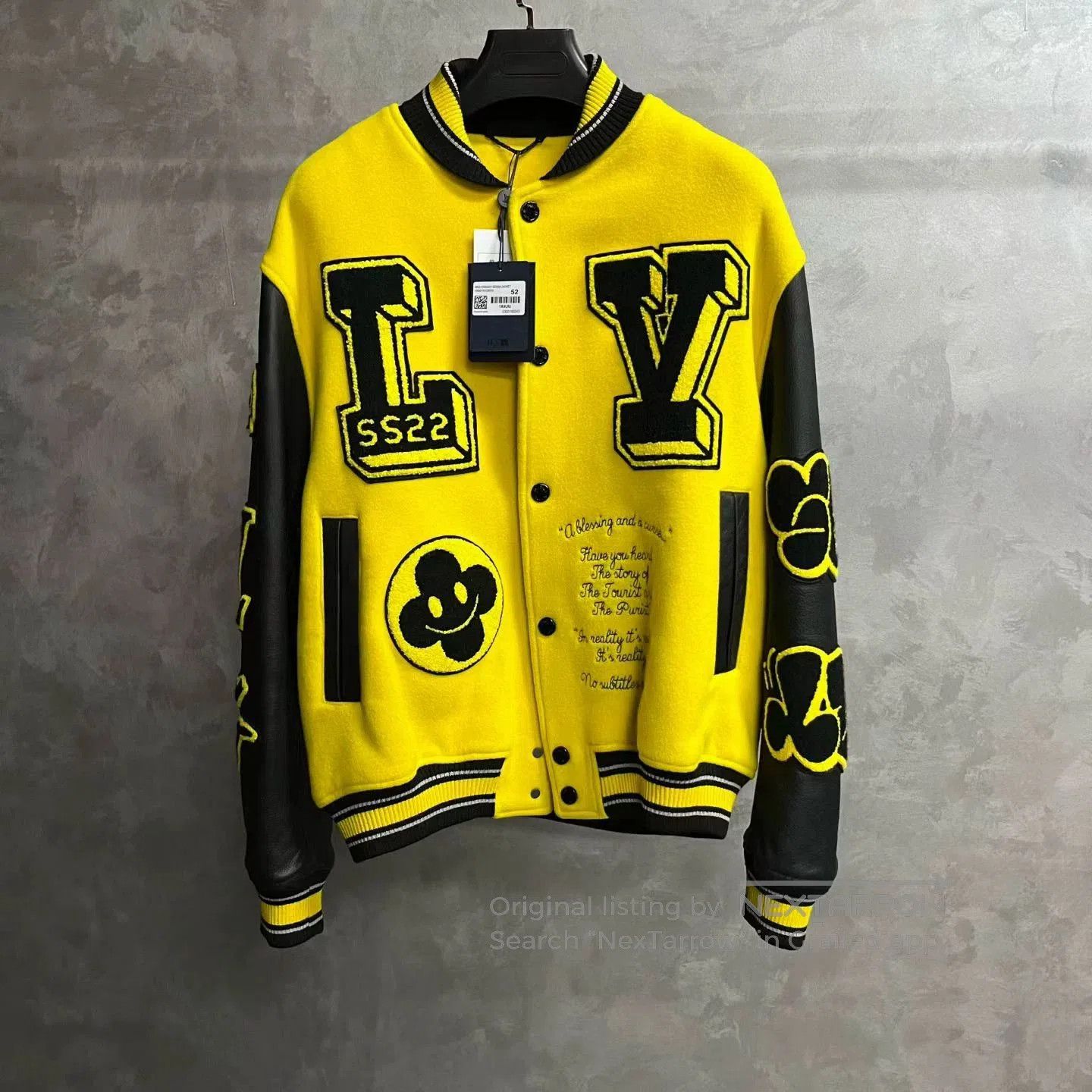 Louis Vuitton Louis Vuitton Yellow Logo Embroidered Baseball Jacket. Size US L / EU 52-54 / 3 - 1 Thumbnail
