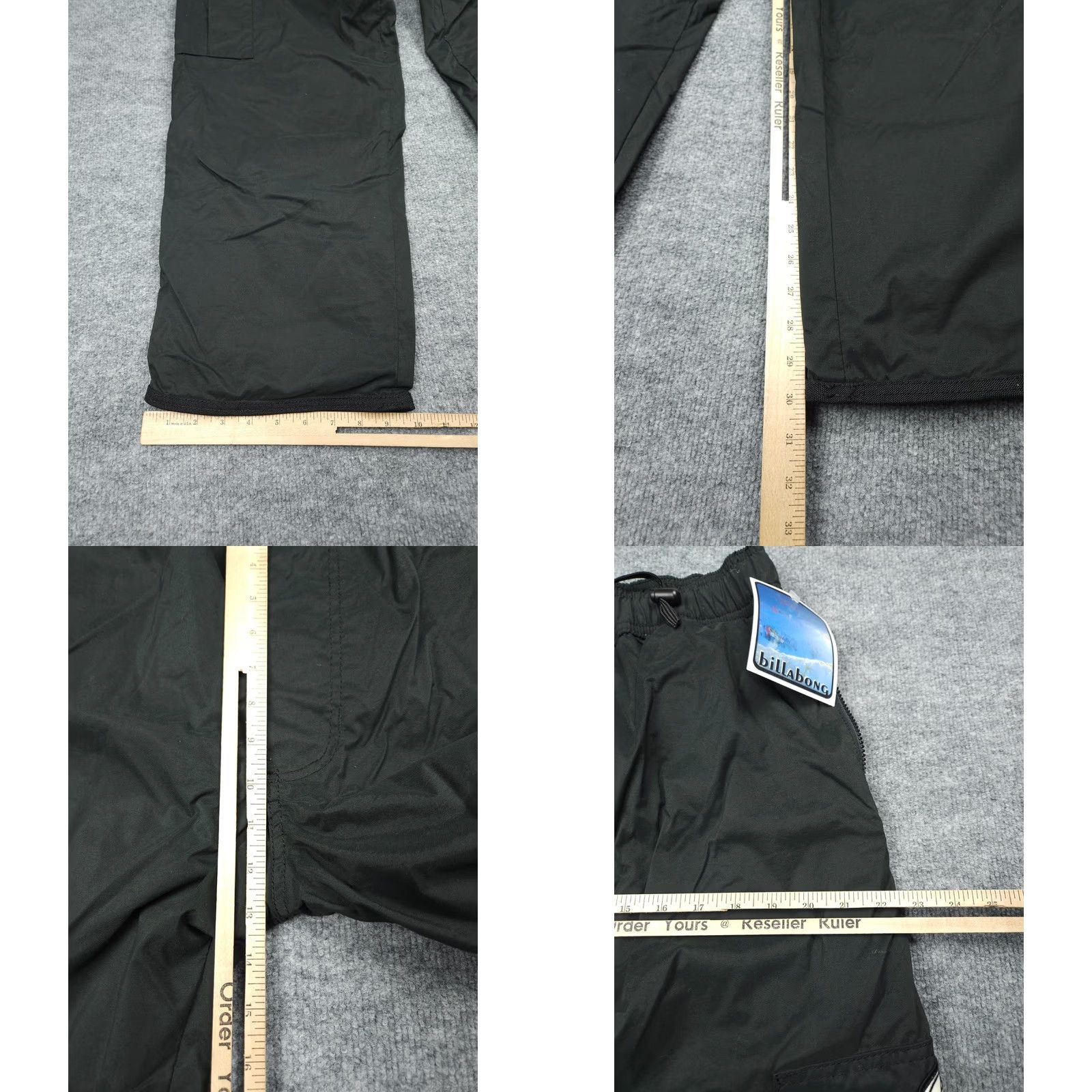 Quiksilver VINTAGE Billabong Combat Snowboard Pants Mens Medium Black NWT Nylon Made USA Size US 31 - 9 Thumbnail