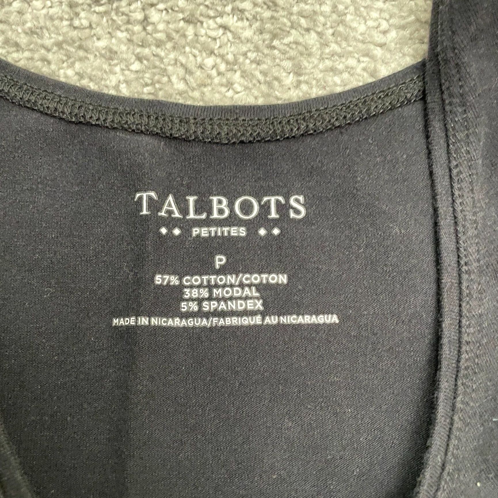Talbots Talbots Tank Womens 0P Petites Black Scoop Neck Sleeveless Cotton Modal Spandex Knit Basic Casual Size XS / US 0-2 / IT 36-38 - 4 Thumbnail
