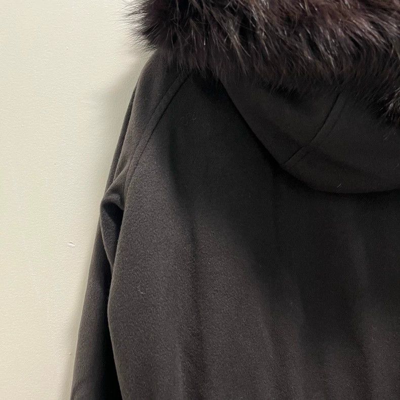 Loro Piana LORO PIANA Dark grey woolen collared hooded coat Size XS / US 0-2 / IT 36-38 - 4 Thumbnail
