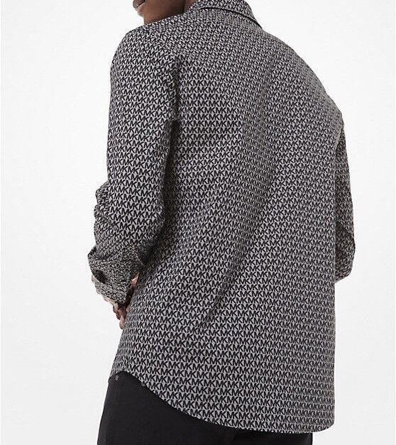 Michael Kors Michael Kors Slim Fit Logo Print Stretch Cotton Shirt Size US S / EU 44-46 / 1 - 2 Thumbnail