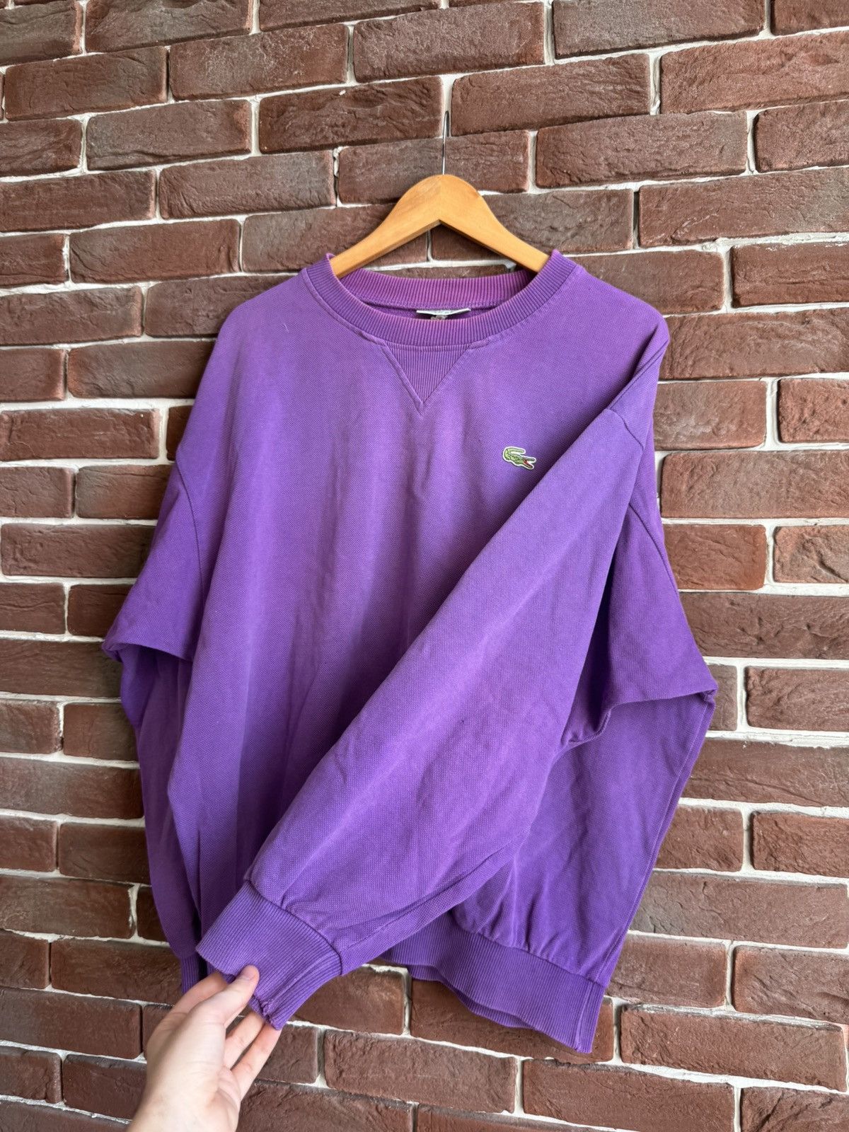 Lacoste Vintage 90s Lacoste Sweatshirt Crewneck Washed Purple Logo Size US L / EU 52-54 / 3 - 7 Thumbnail
