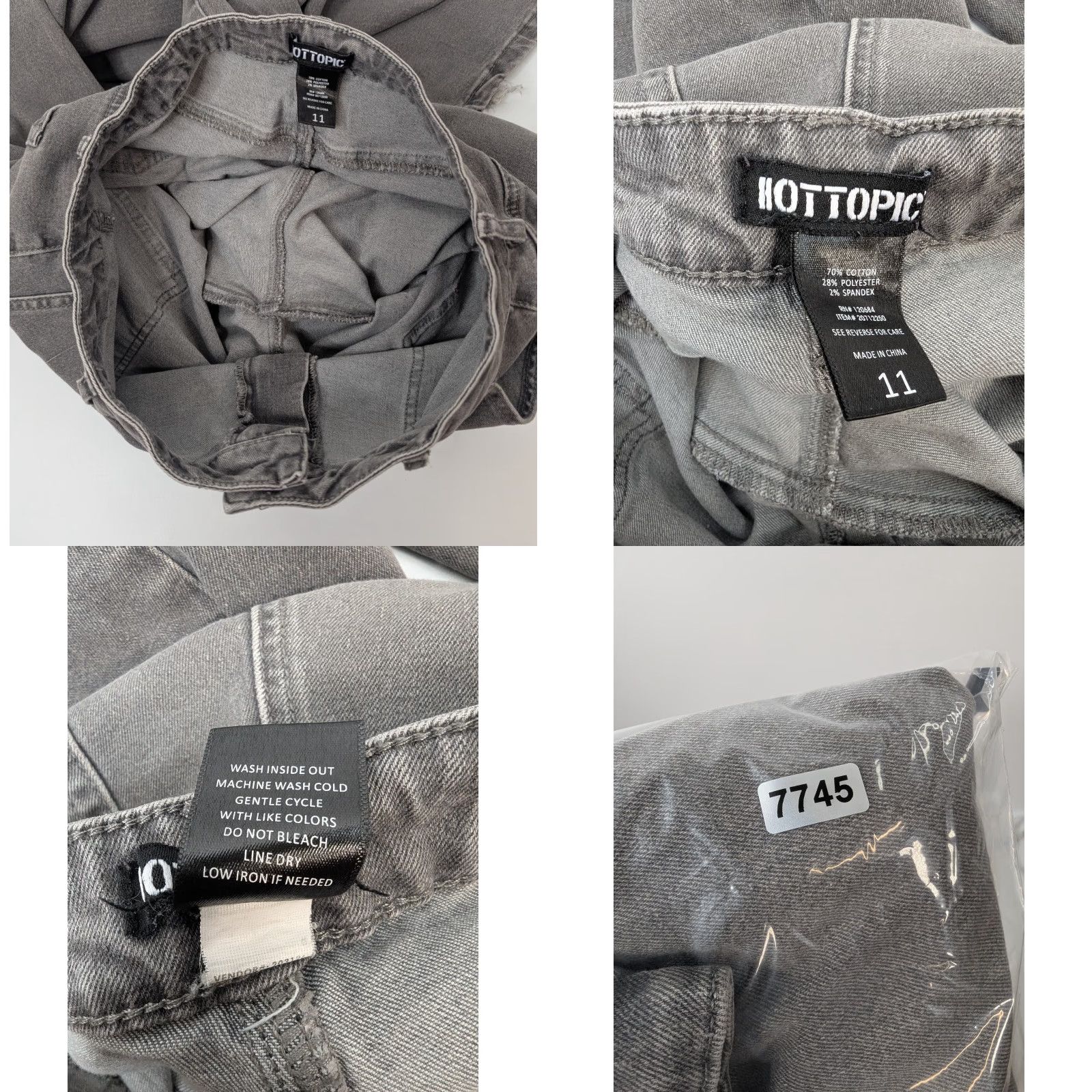 Hot Topic Hot Topic Jeans Gray Star Print Cargo Baggy Distressed Punk Goth Emo Shirt or Jeans? Size 32" / US 10 / IT 46 - 9 Thumbnail