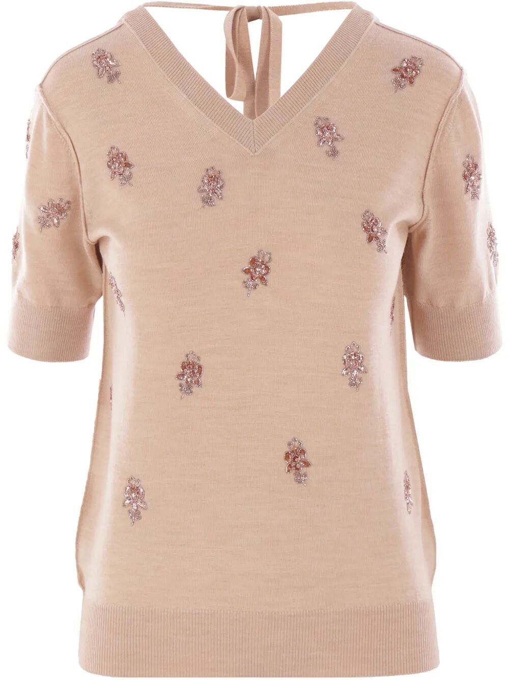 Fendi FLORAL MOTIF EMBROIDERED WOOL CROPPED JUMPER Size M / US 6-8 / IT 42-44 - 1 Thumbnail