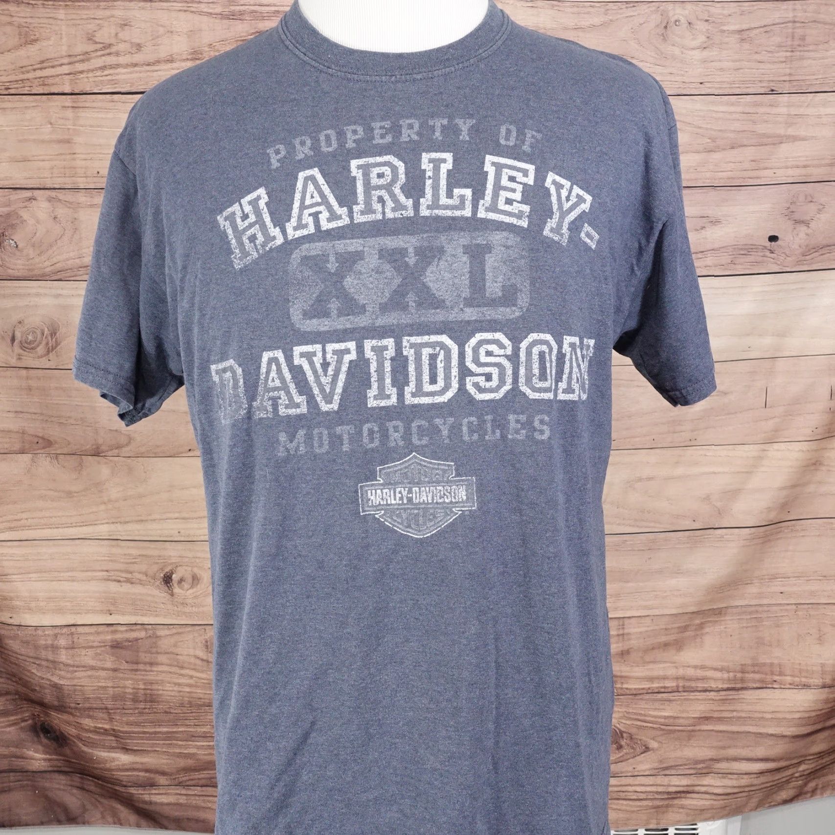 Harley Davidson VINTAGE Harley-Davidson Tshirt Blue Chi-Town Tinley Park IL - Adult Large - Crew Neck Cotton T-Shirt Mens/Unisex - 1980s-90s Style? Size US L / EU 52-54 / 3 - 2 Thumbnail