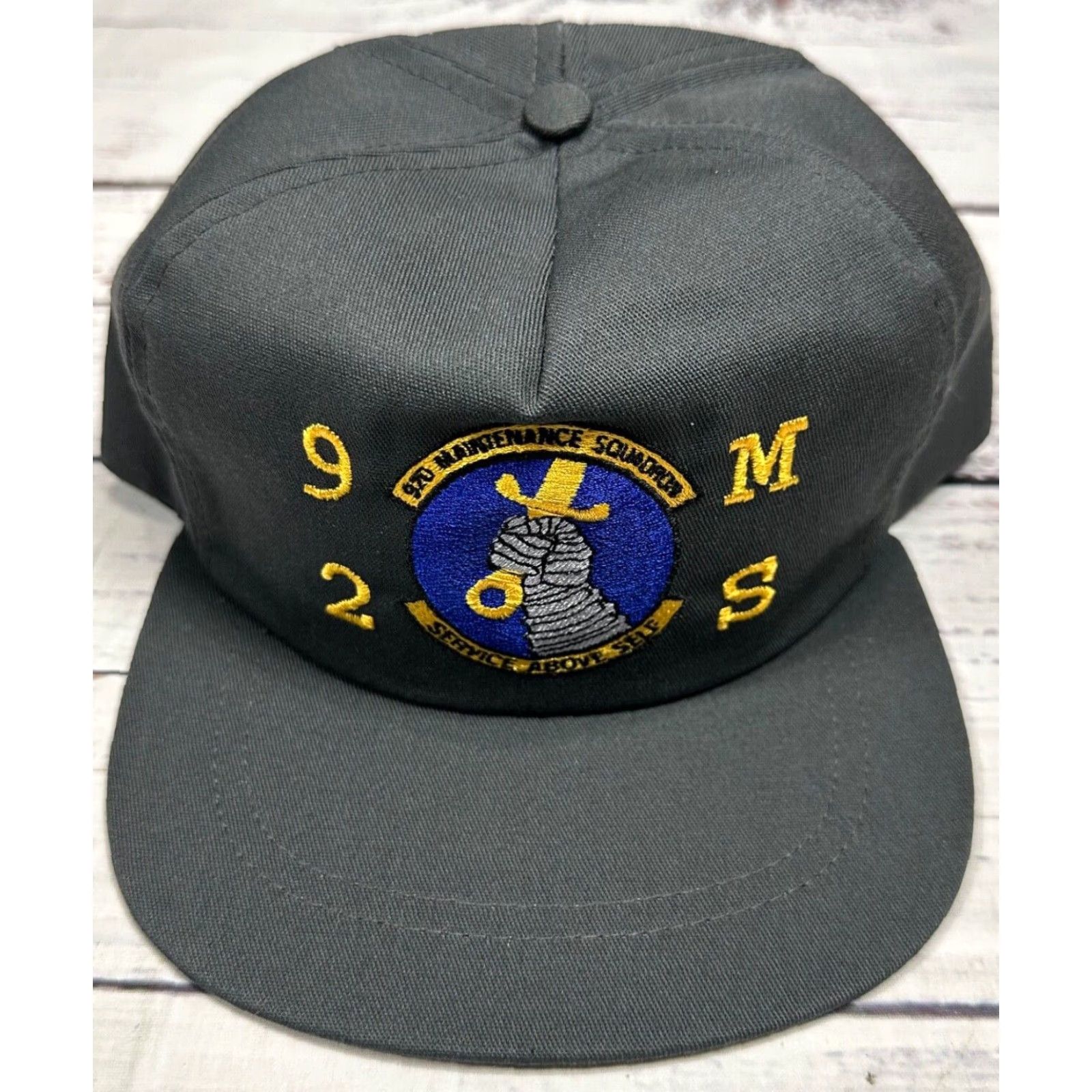 Vintage Nike 92 MS 920 Maintenance Squadron Snapback Cap Black Adjustable Baseball Hat USAF Men One Size Black Cap Size ONE SIZE - 2 Thumbnail