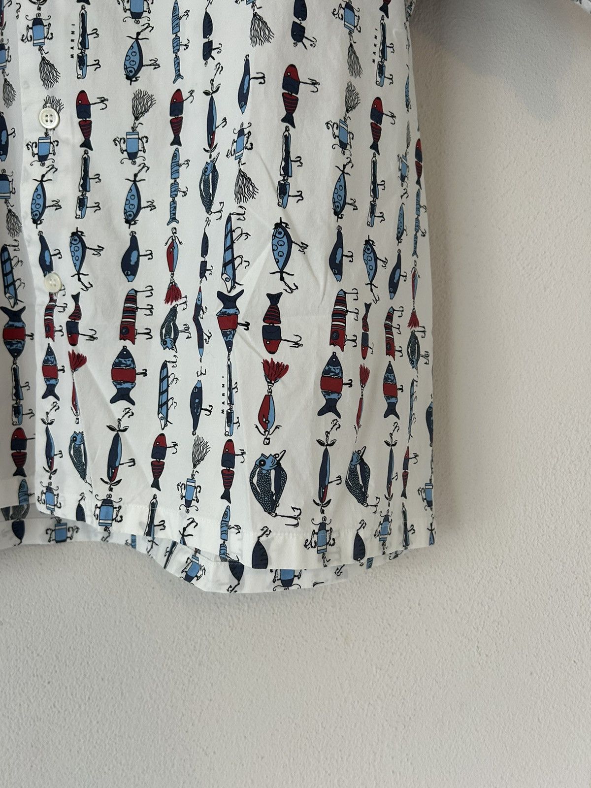 Marni Fish Print Bowling Shirt Size US M / EU 48-50 / 2 - 6 Thumbnail
