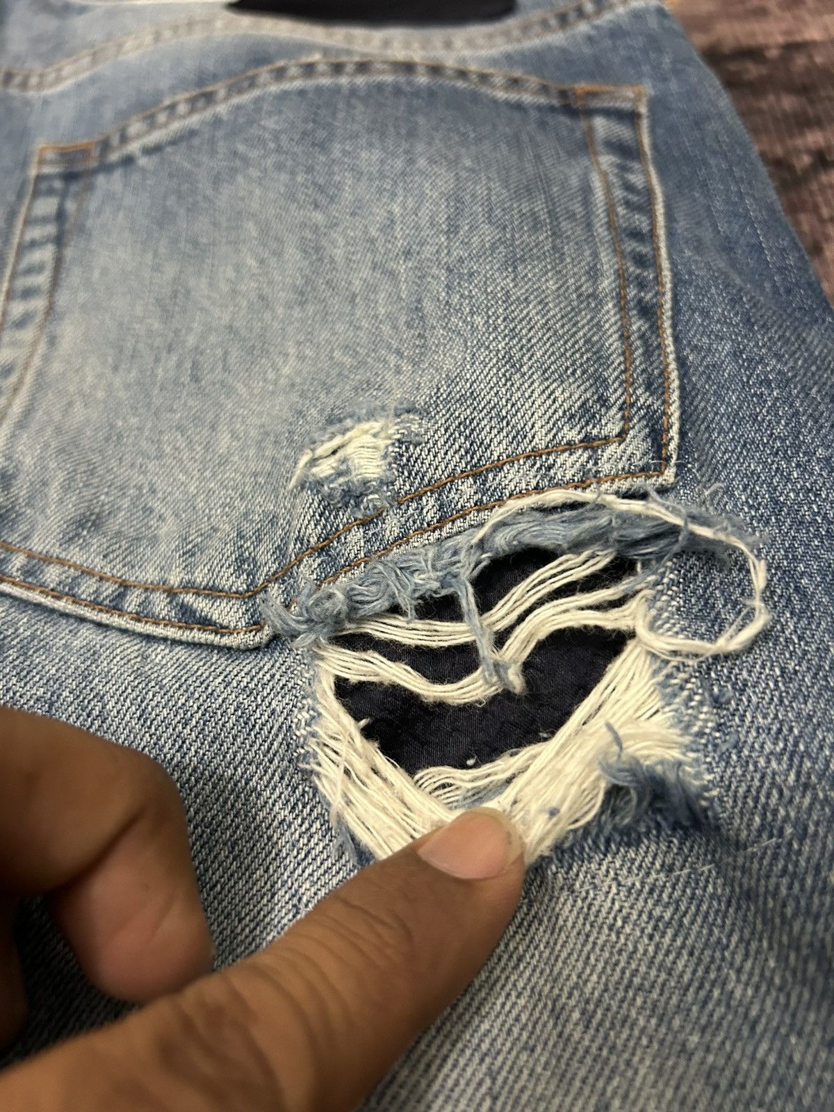 Alexander McQueen Alexander MQueen Style Destroyed Selvedge Jeans Size US 34 / EU 50 - 13 Thumbnail