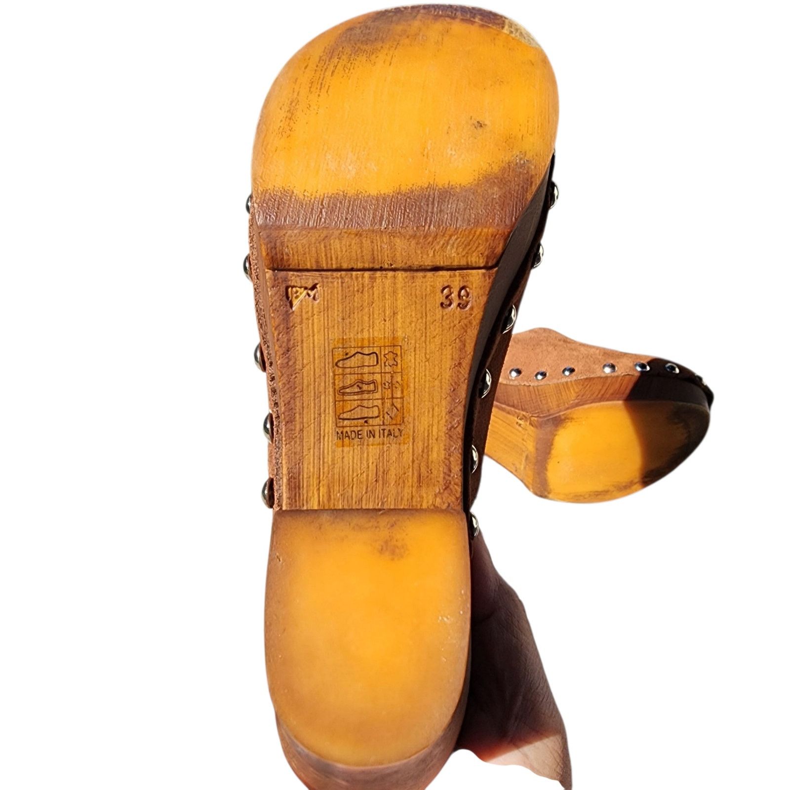 Designer Etre Studded Suede Clog Platform Mules 39 Size US 8.5 / IT 38.5 - 6 Thumbnail
