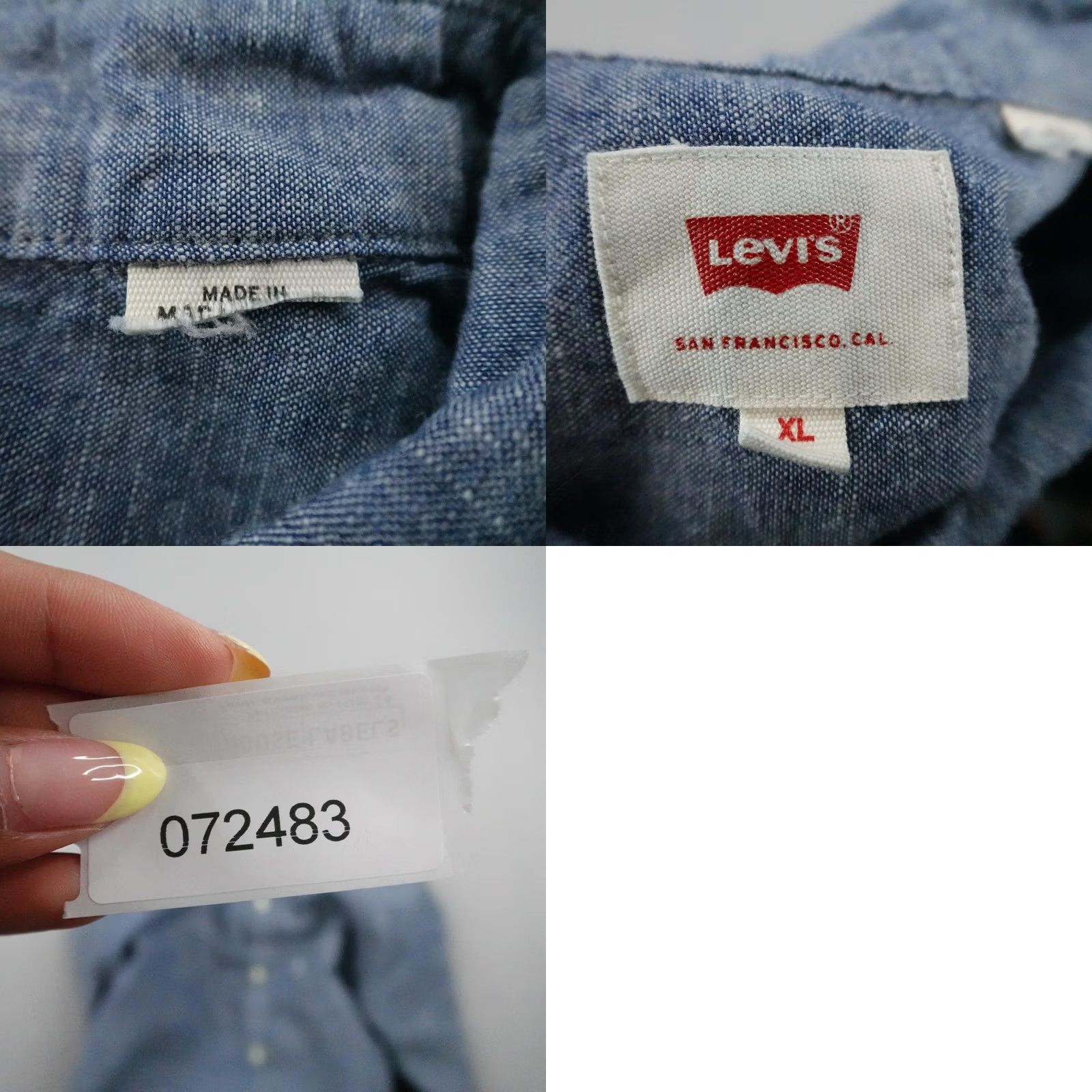 Levi's VINTAGE? No. Levi's Shirt Mens XL Blue Chambray Button-Up Long Sleeve Work Field Casual Size US XL / EU 56 / 4 - 8 Thumbnail