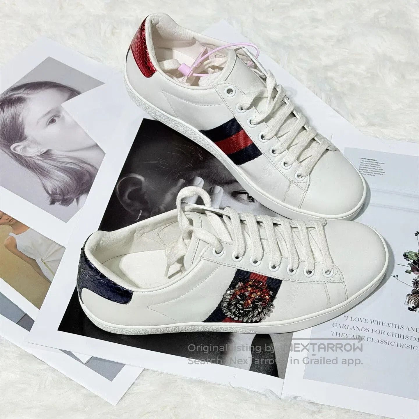 Gucci Gucci Tiger Head White Sneakers. Size US 5 / IT 35 - 3 Thumbnail
