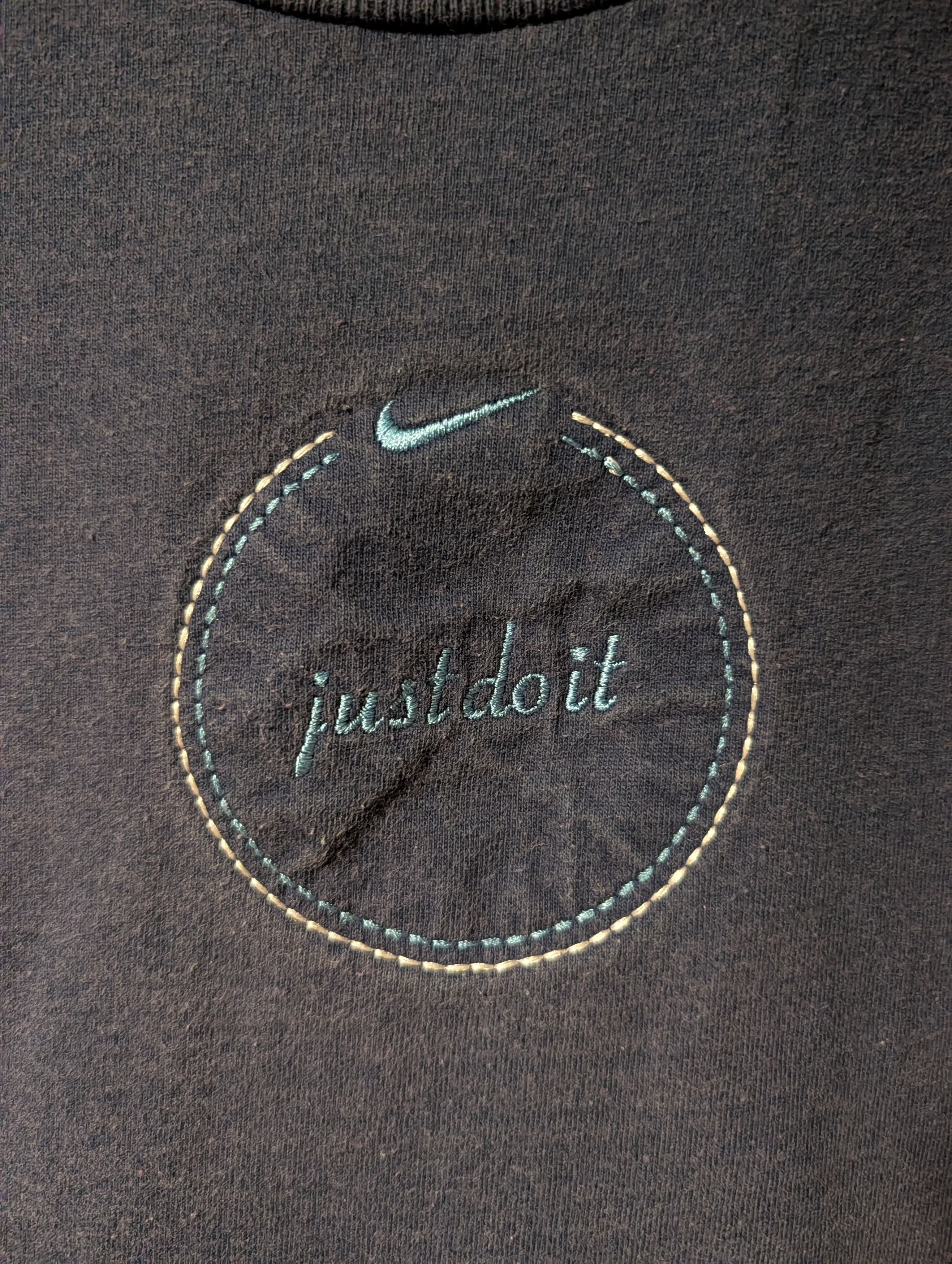 Nike Vintage 90s Just Do It Nike Womans 8-10 Blue Medium T-Shirt Size M / US 6-8 / IT 42-44 - 2 Thumbnail