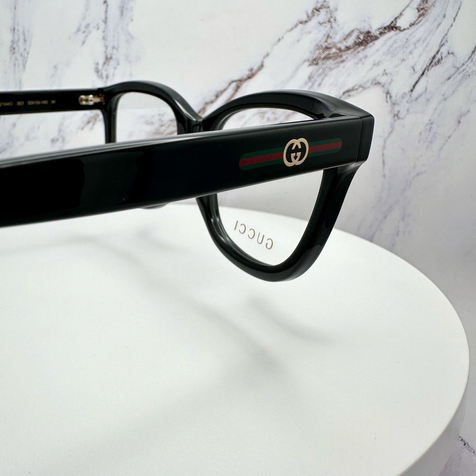 Gucci New GUCCI Eyeglasses Black Square GG Logo Red Green Web Size ONE SIZE - 16 Thumbnail