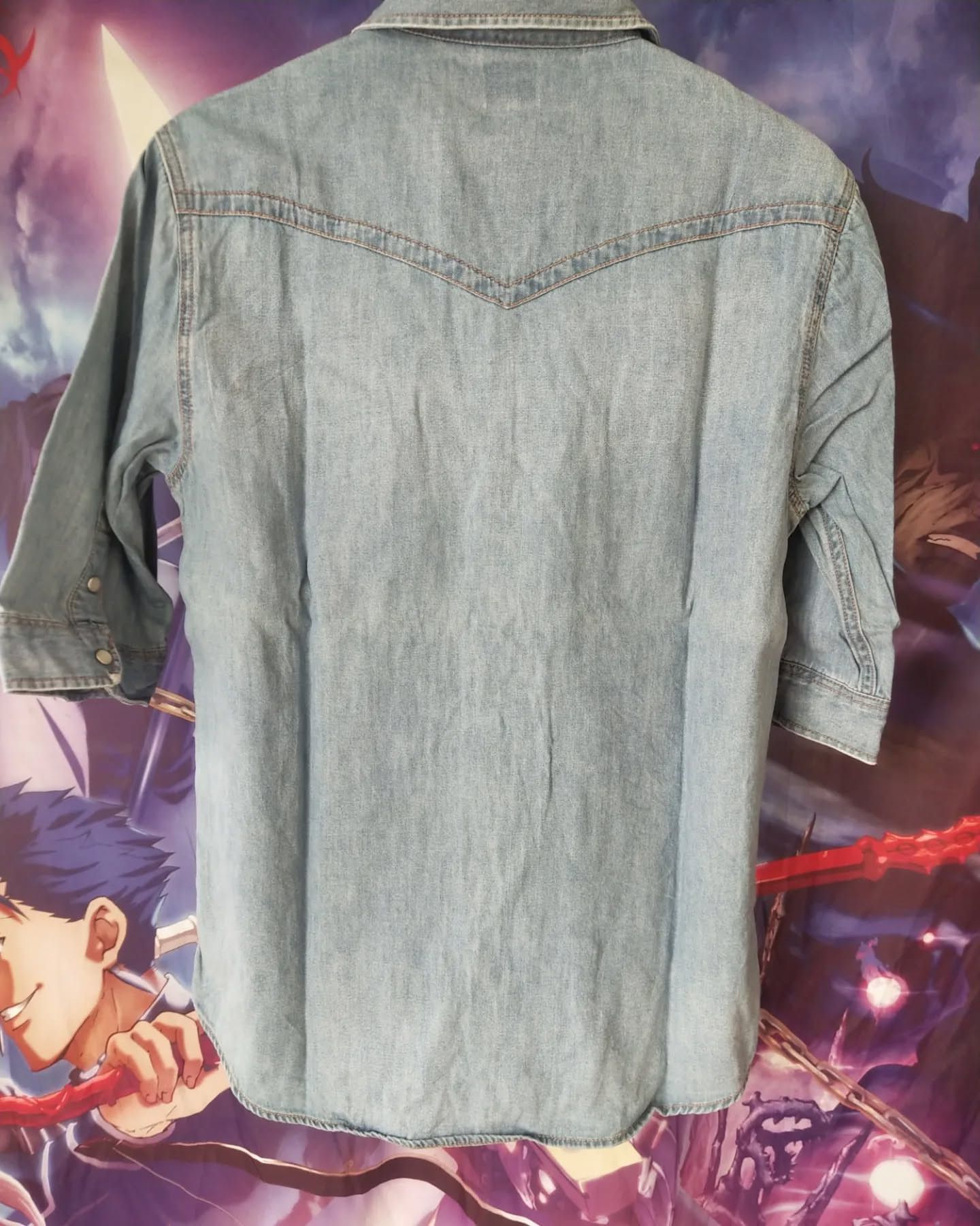Edwin Edwin Blue Short Sleeve Denim Double Pocket Shirt Size L / US 10 / IT 46 - 3 Thumbnail