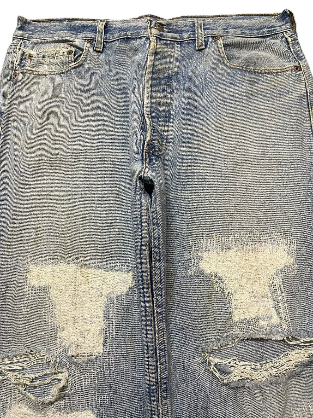 Levi's Vintage 90s Levis 501 Faded Wash Distressed Baggy Jeans Size US 36 / EU 52 - 3 Thumbnail