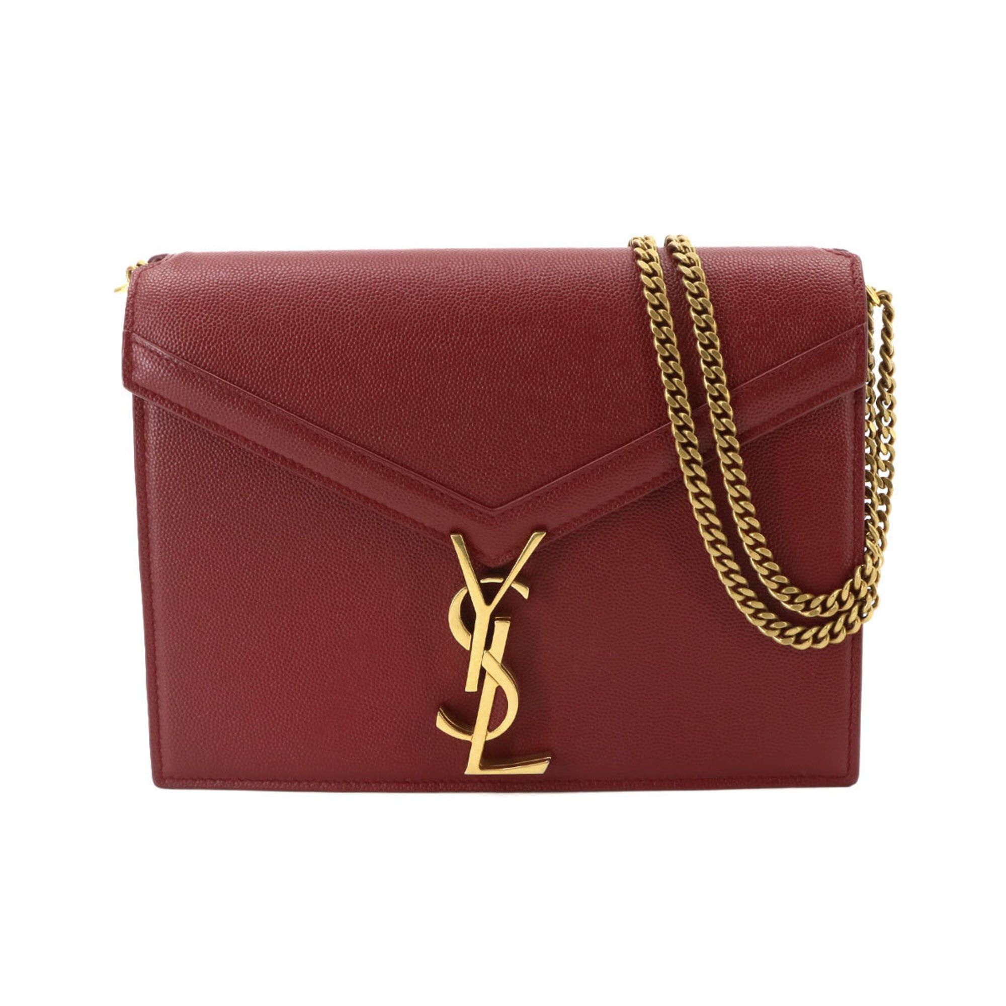 Saint Laurent Paris Saint Laurent Cassandre Envelope Chain Shoulder Handbag, Leather, Red, 532750, Gold Hardware Size ONE SIZE - 1 Thumbnail