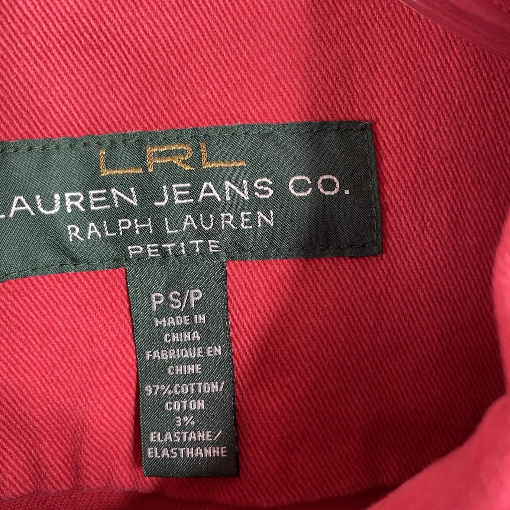 Ralph Lauren VINTAGE Ralph Lauren LRL Jean Jacket Womens Petite Small Red Button Up Pockets Denim 90s City Classic College Size 28" / US 6 / IT 42 - 3 Thumbnail
