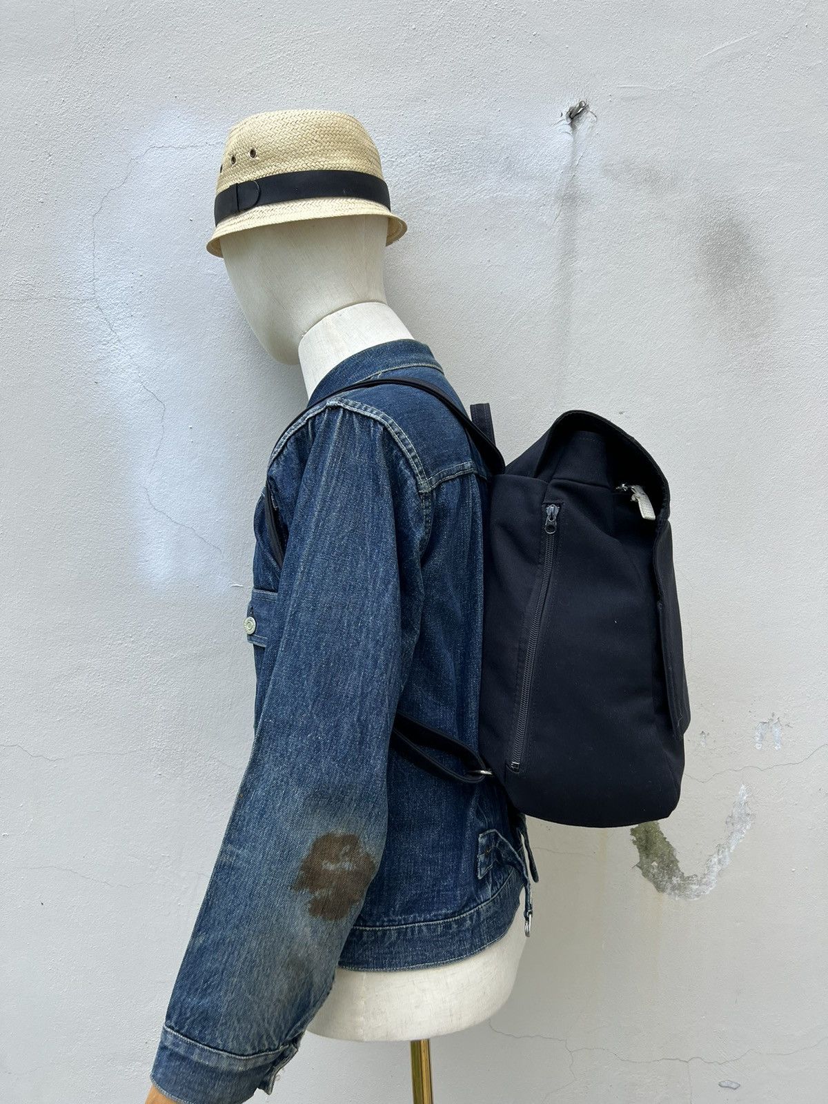 Yohji Yamamoto VTG Yohji Yamamoto Y’saccs + Pour Homme Black Backpack Bag Size ONE SIZE - 3 Thumbnail