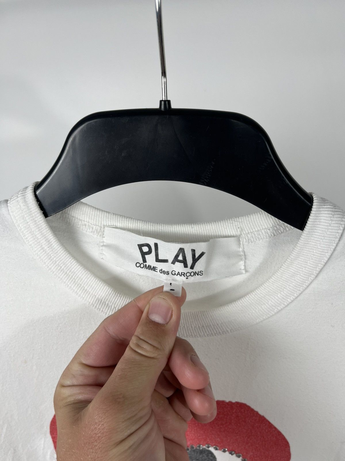 Comme des Garcons Comme des Garcons Play Men’s T-Shirt Red Heart Eyes L Size US L / EU 52-54 / 3 - 4 Thumbnail
