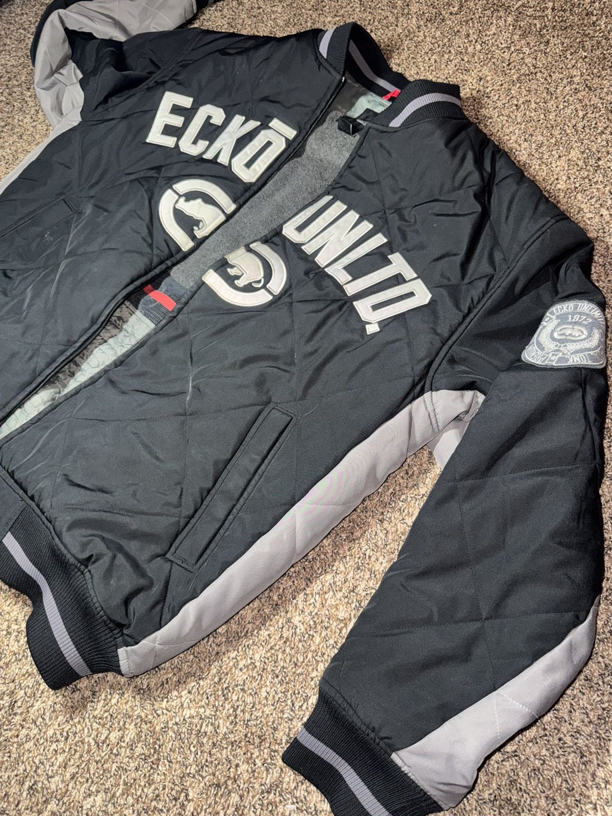 Ecko Unltd. Ecko Unltd Bomber Jacket Big Logo Black XL Size US XL / EU 56 / 4 - 2 Thumbnail