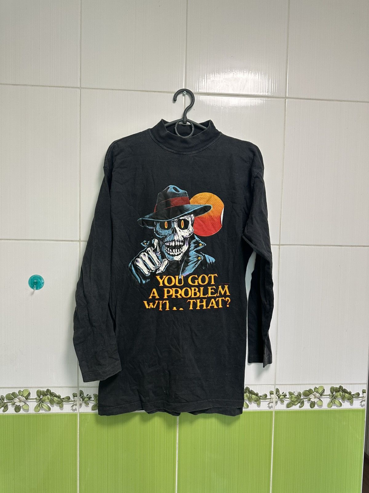 Vintage Vintage 80s Y2K You Got A Problem With That Skull long Size US XL / EU 56 / 4 - 1 Thumbnail
