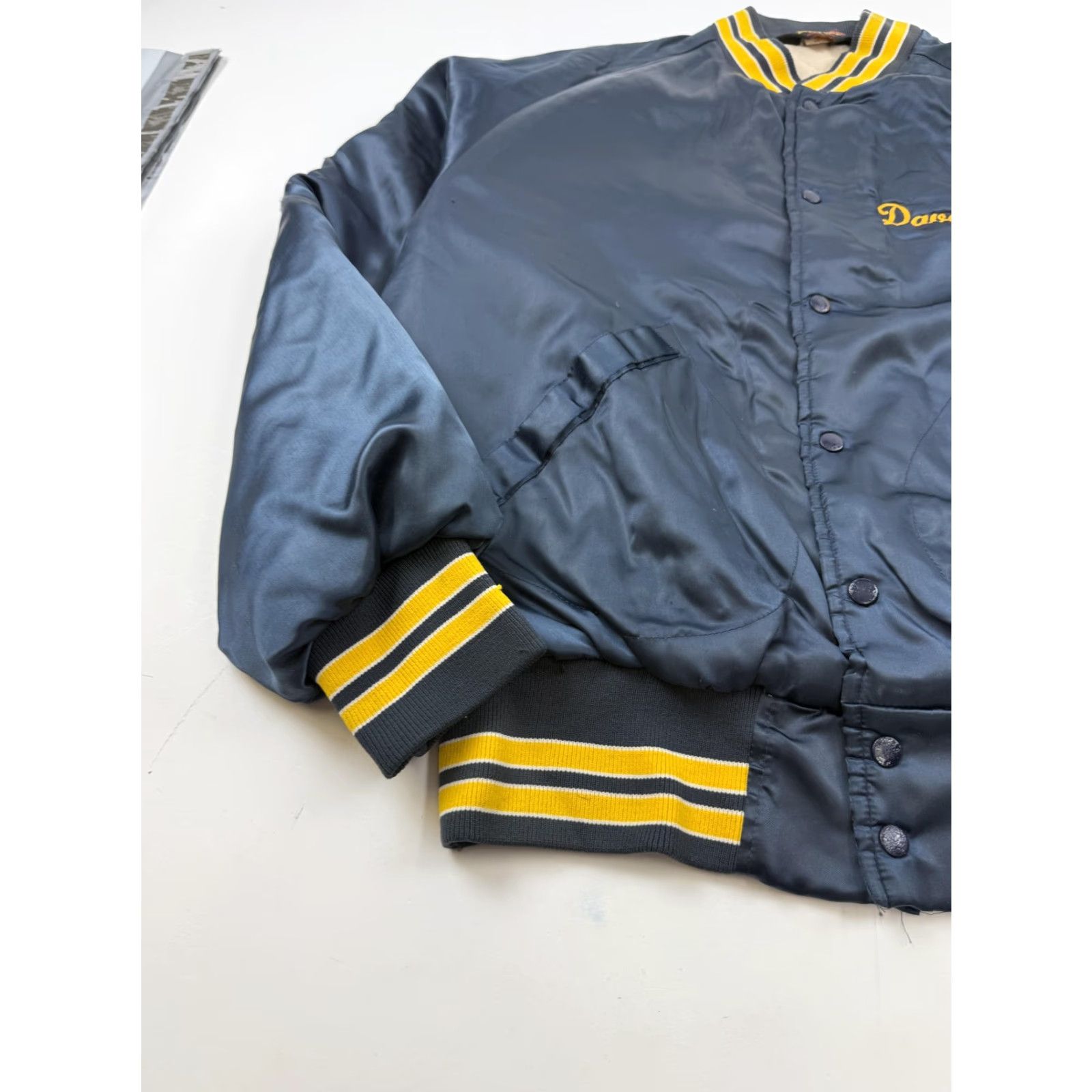 Dunbrooke VINTAGE Dunbrooke Pla-Jac Jacket Mens Large Blue Satin Varsity RLW Net Supplies Size US L / EU 52-54 / 3 - 2 Thumbnail