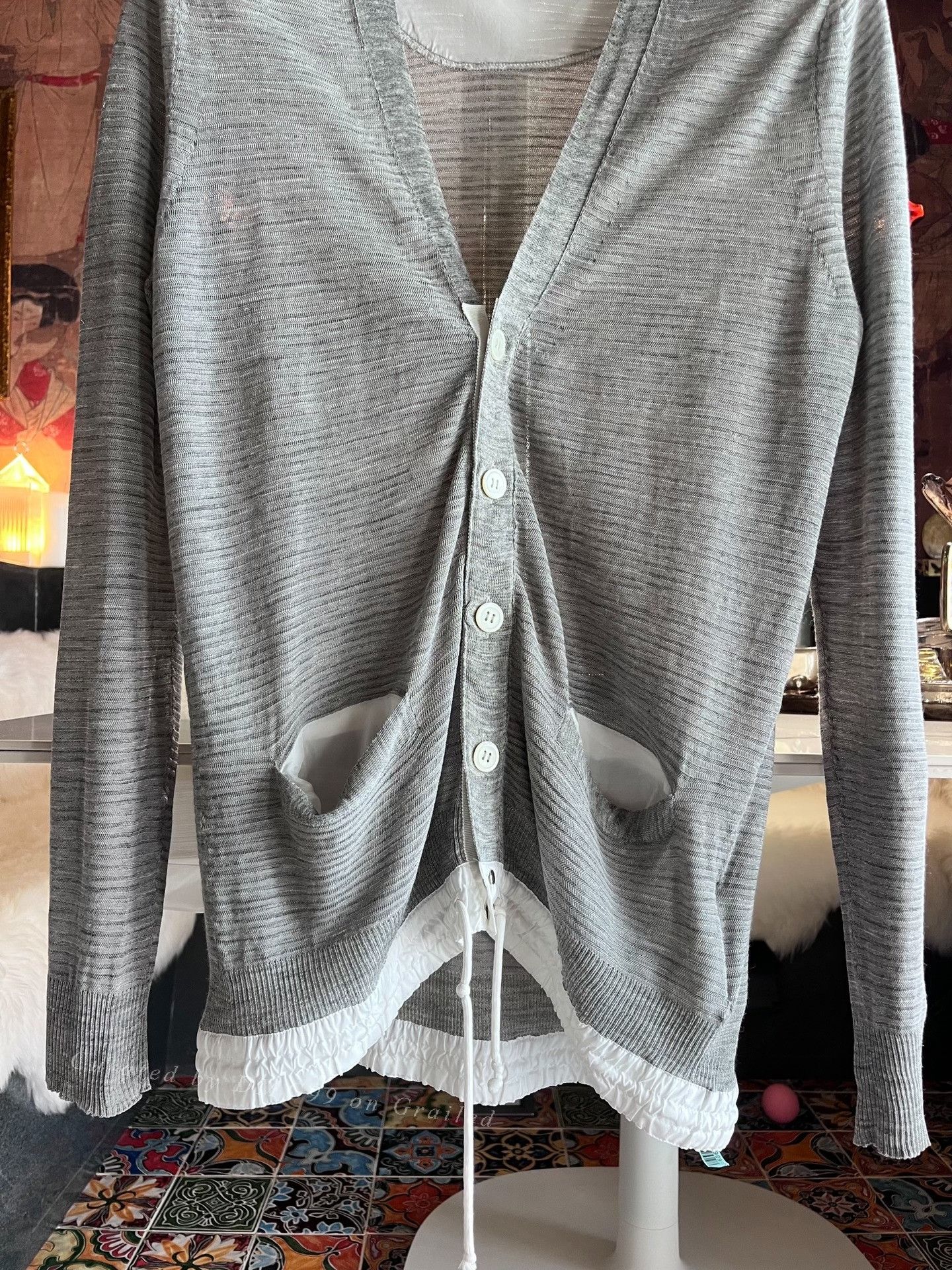 Sacai Kaws Jacquard cardigan | Grailed