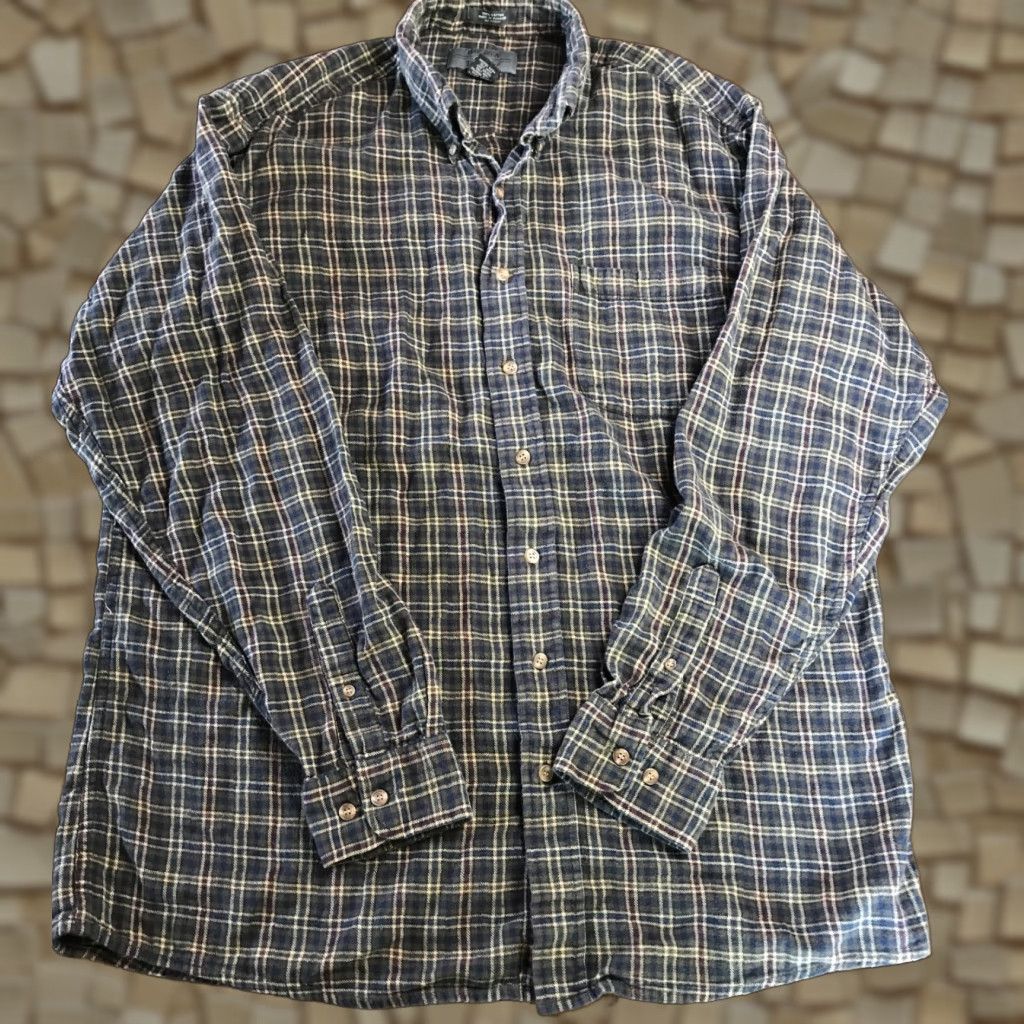 Area Bay Area Traders Shirt Men's TL/Tall Long Sleeve Plaid Flannel Green Blue Red Button-Up Pocketed Size US L / EU 52-54 / 3 - 1 Thumbnail