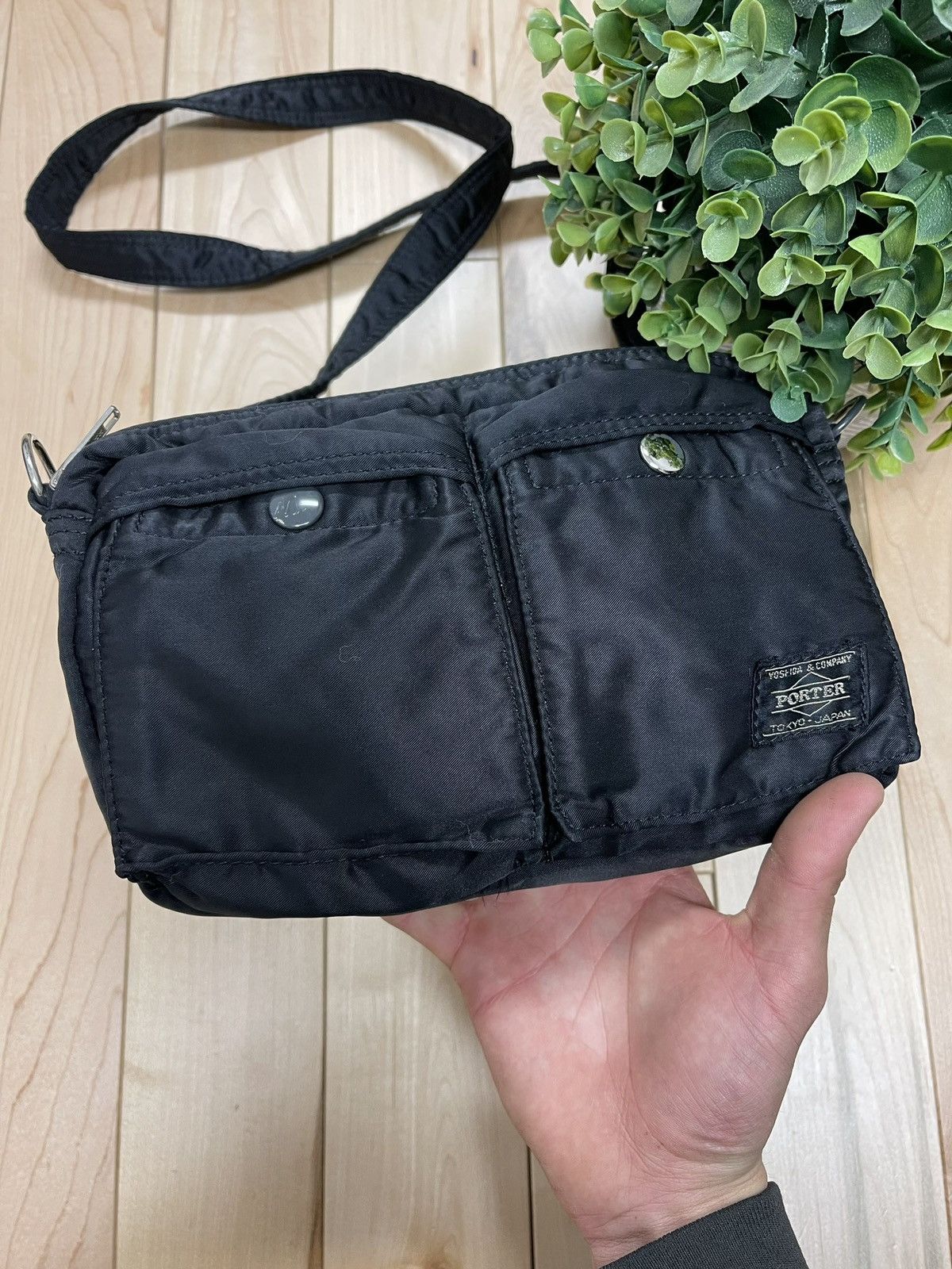 image of Porter ‘Tank’ Black Crossbody Cargo Side Bag, Men's