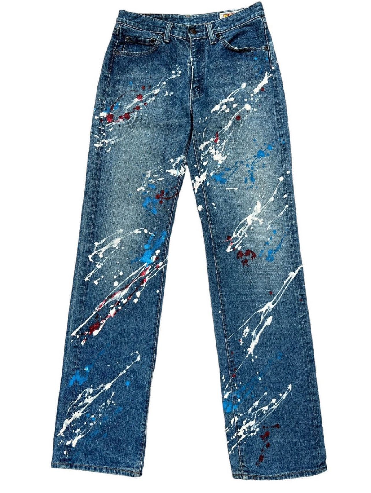 Big John Vintage Wrangler Paint Splatter Straight Denim Jeans 30x34 Size US 30 / EU 46 - 2 Thumbnail