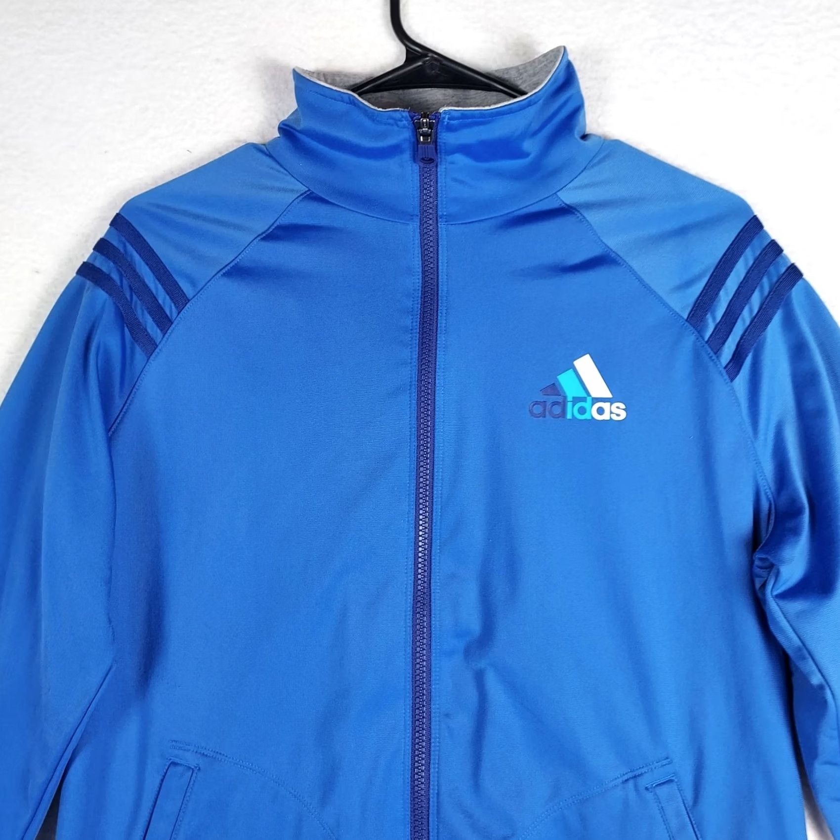 Adidas Adidas Mens L Blue Climalite Track Jacket Full Zip Training Athletic Shirt Size US L / EU 52-54 / 3 - 3 Thumbnail