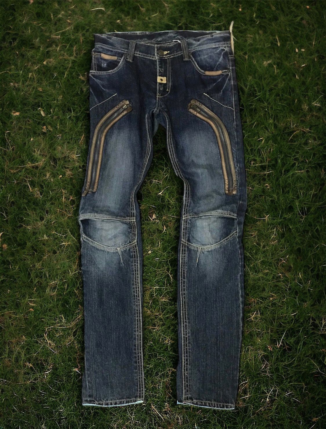 Men Jeans PPFM Zipper Pocket Thigh Flap with Strap Pocket